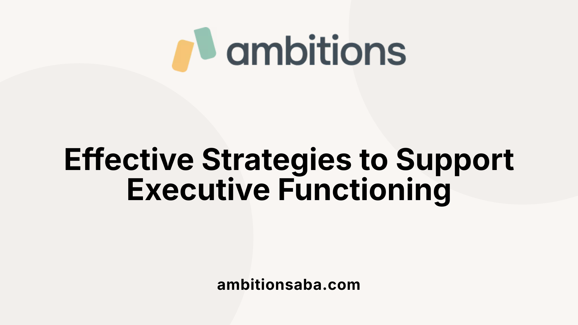 Effective Strategies to Support Executive Functioning