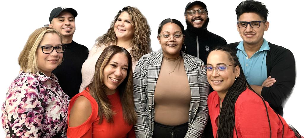 Image 3: A diverse group of individuals smiling and posing together for a photograph in a cheerful setting.