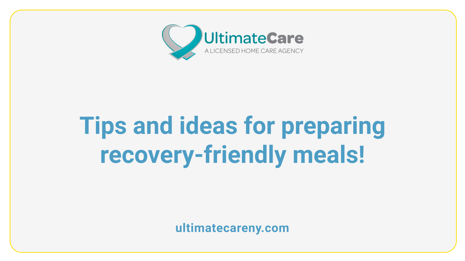 Tips and ideas for preparing recovery-friendly meals!