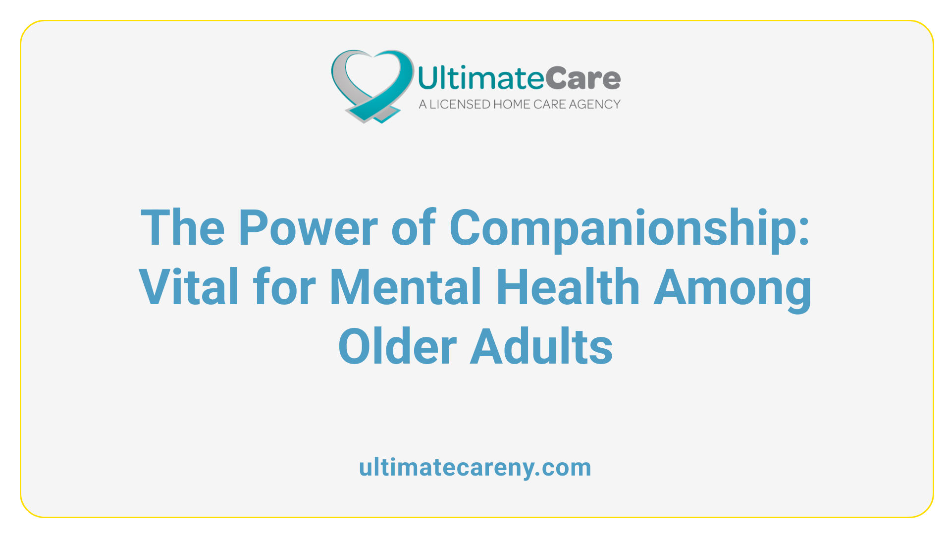 The Power of Companionship: Vital for Mental Health Among Older Adults
