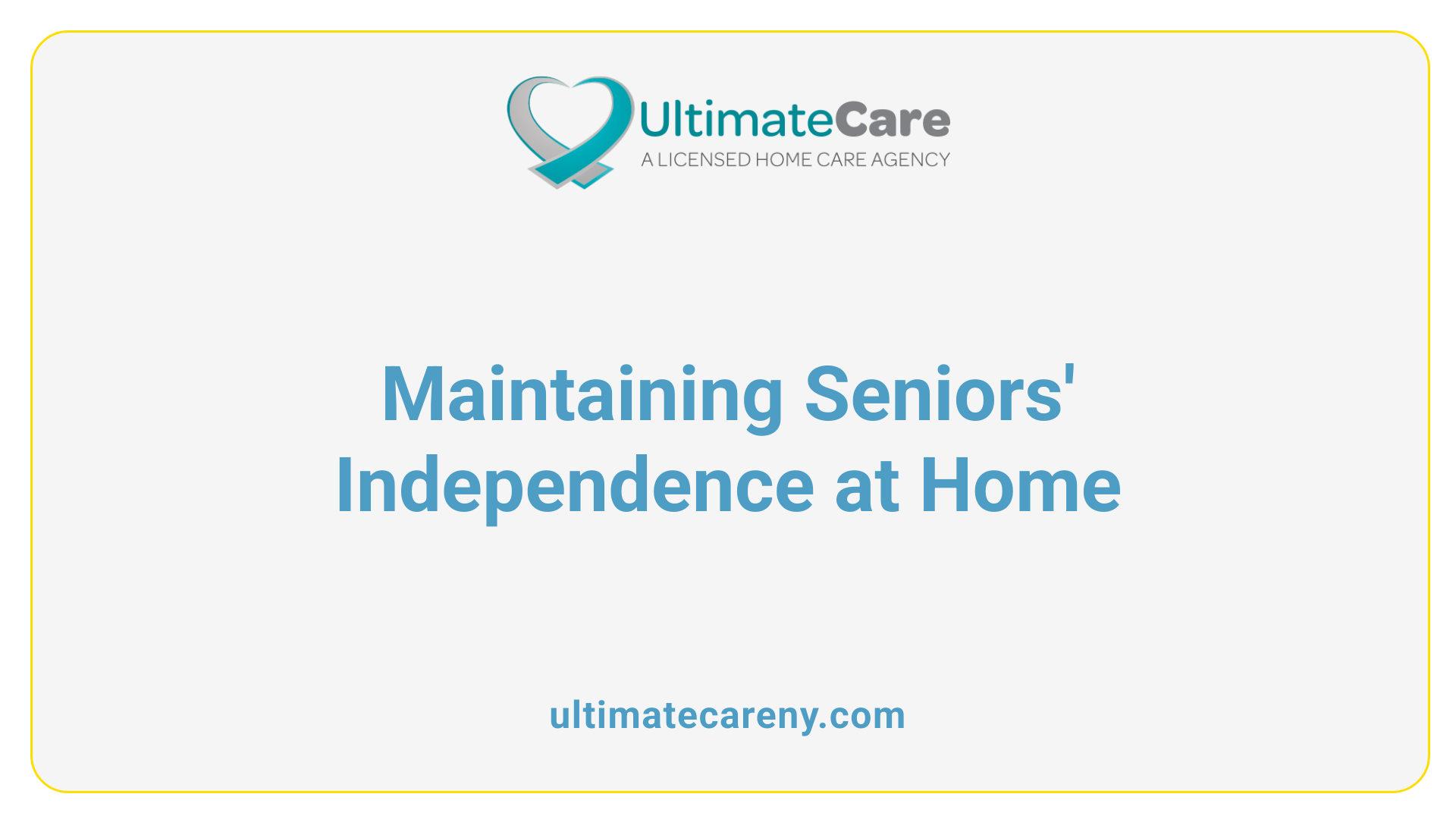 Maintaining Seniors' Independence at Home