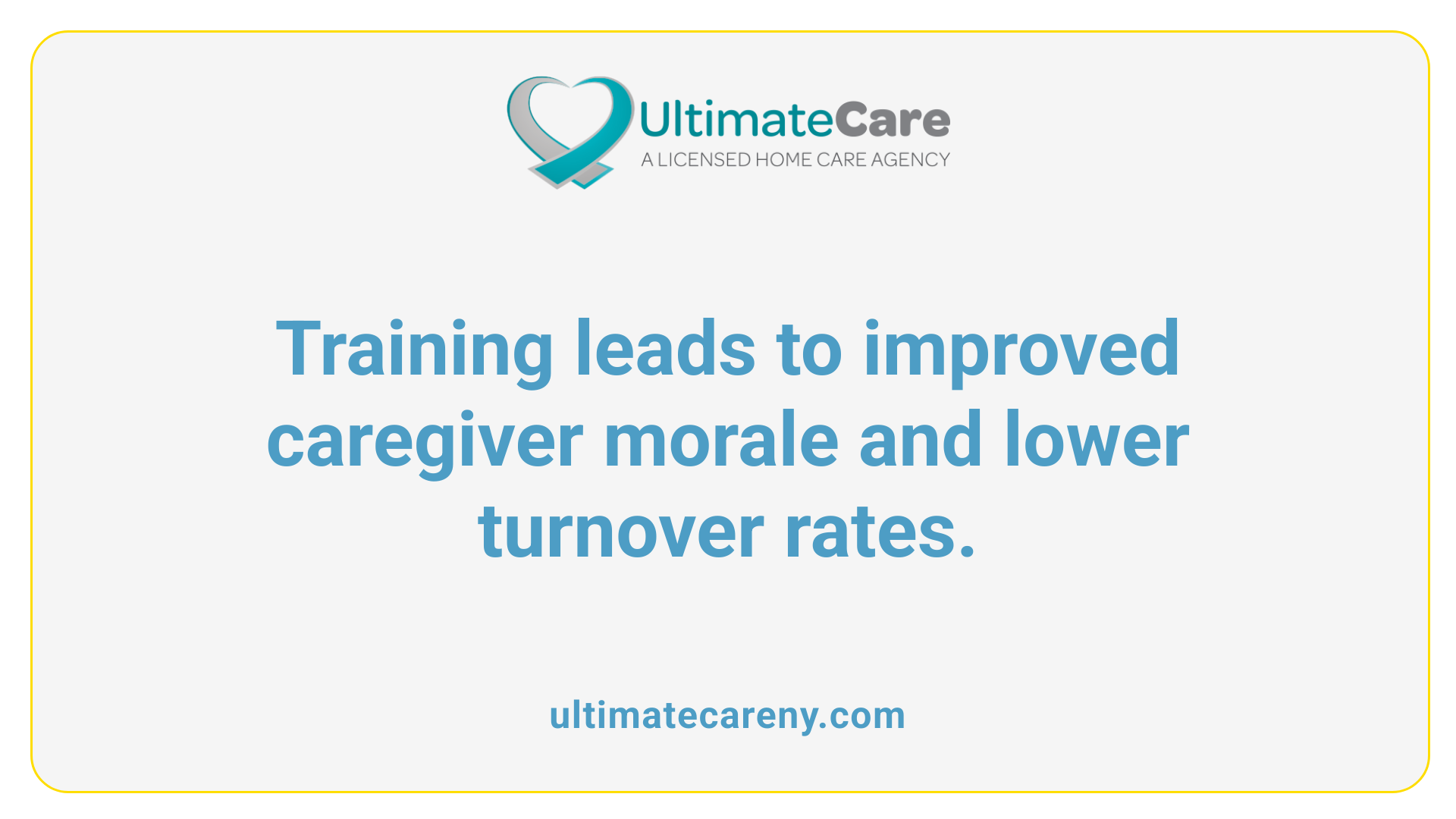 Training leads to improved caregiver morale and lower turnover rates.