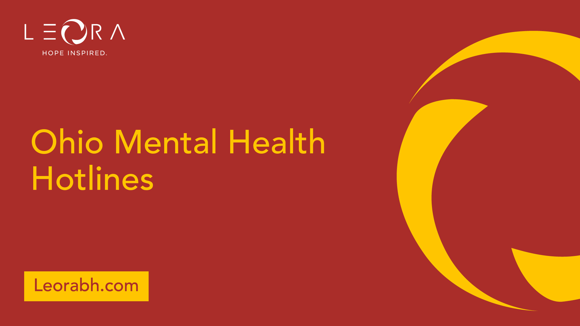 Ohio Mental Health Hotlines