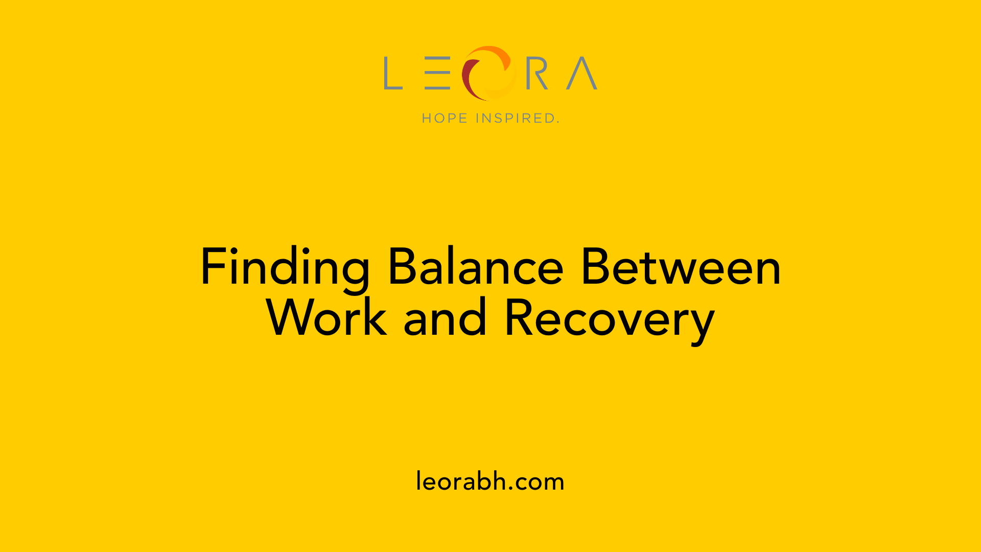 Finding Balance Between Work and Recovery