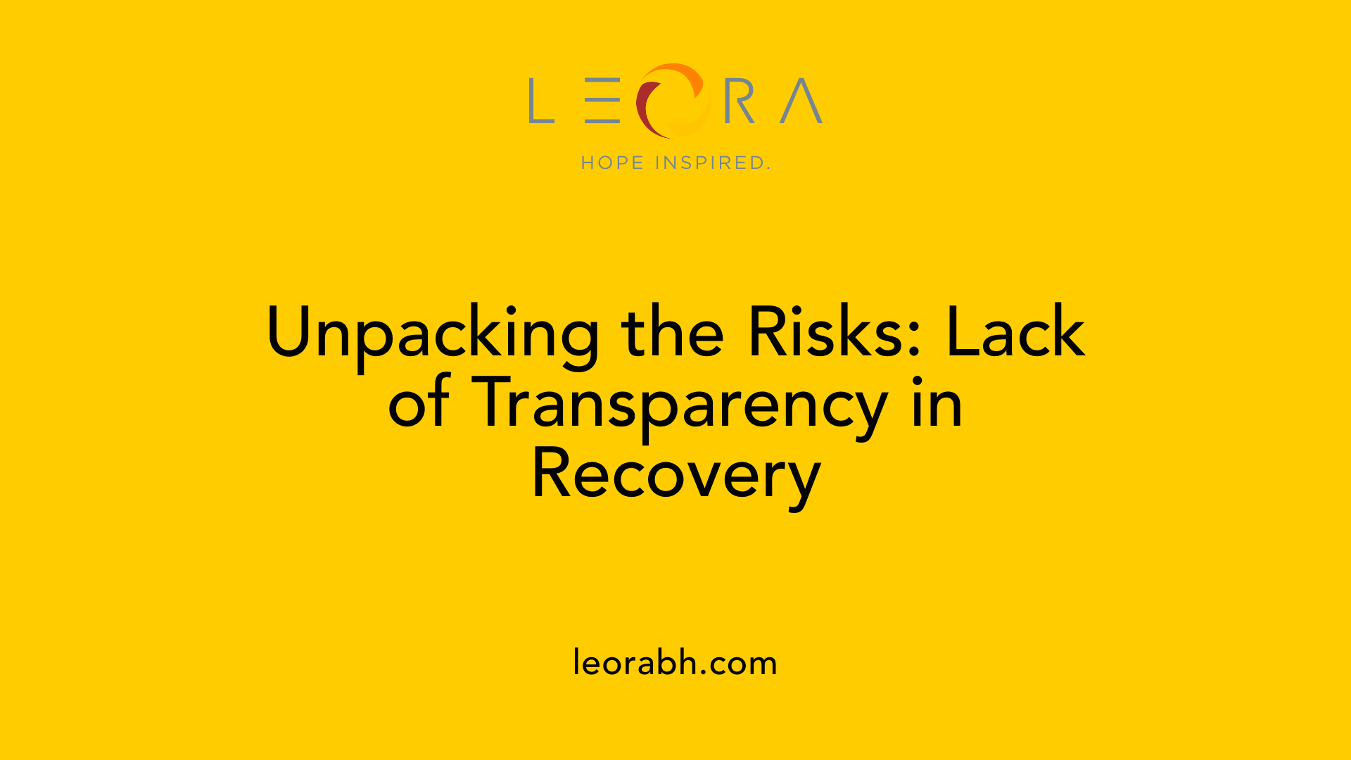 Unpacking the Risks: Lack of Transparency in Recovery