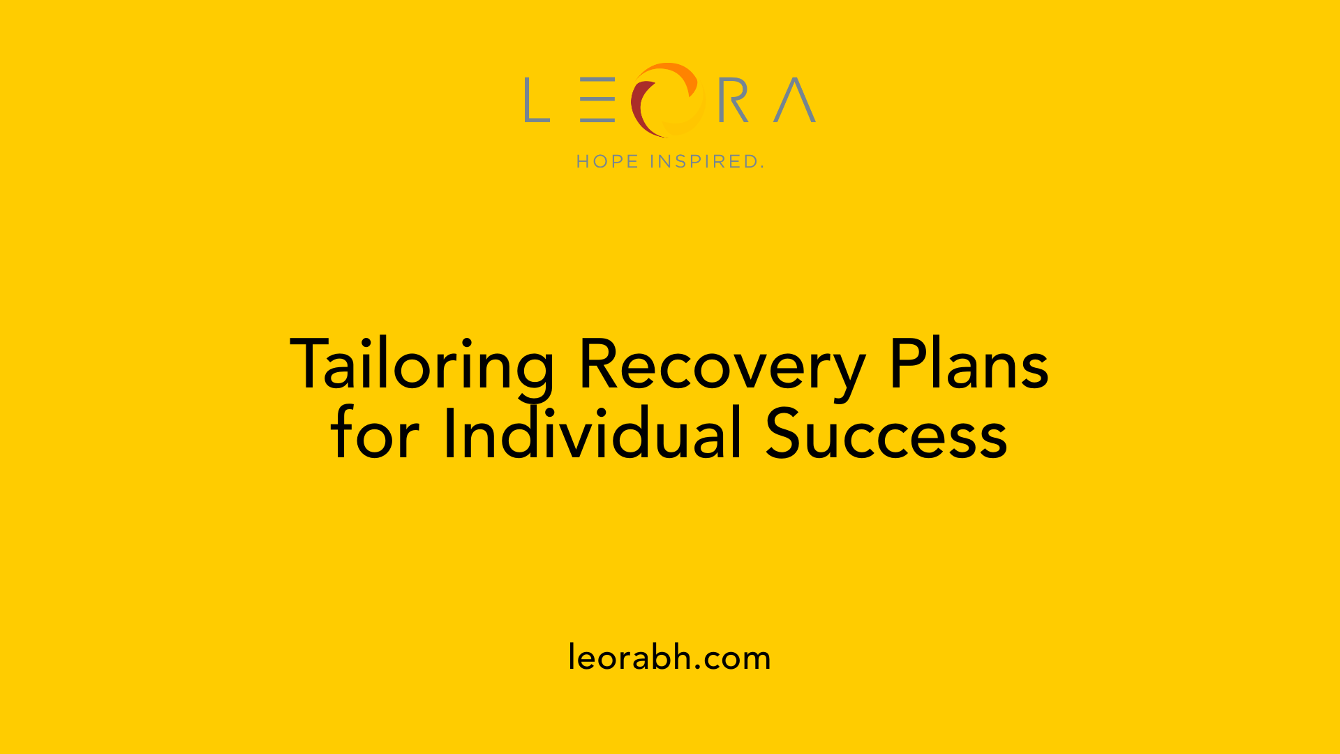 Tailoring Recovery Plans for Individual Success