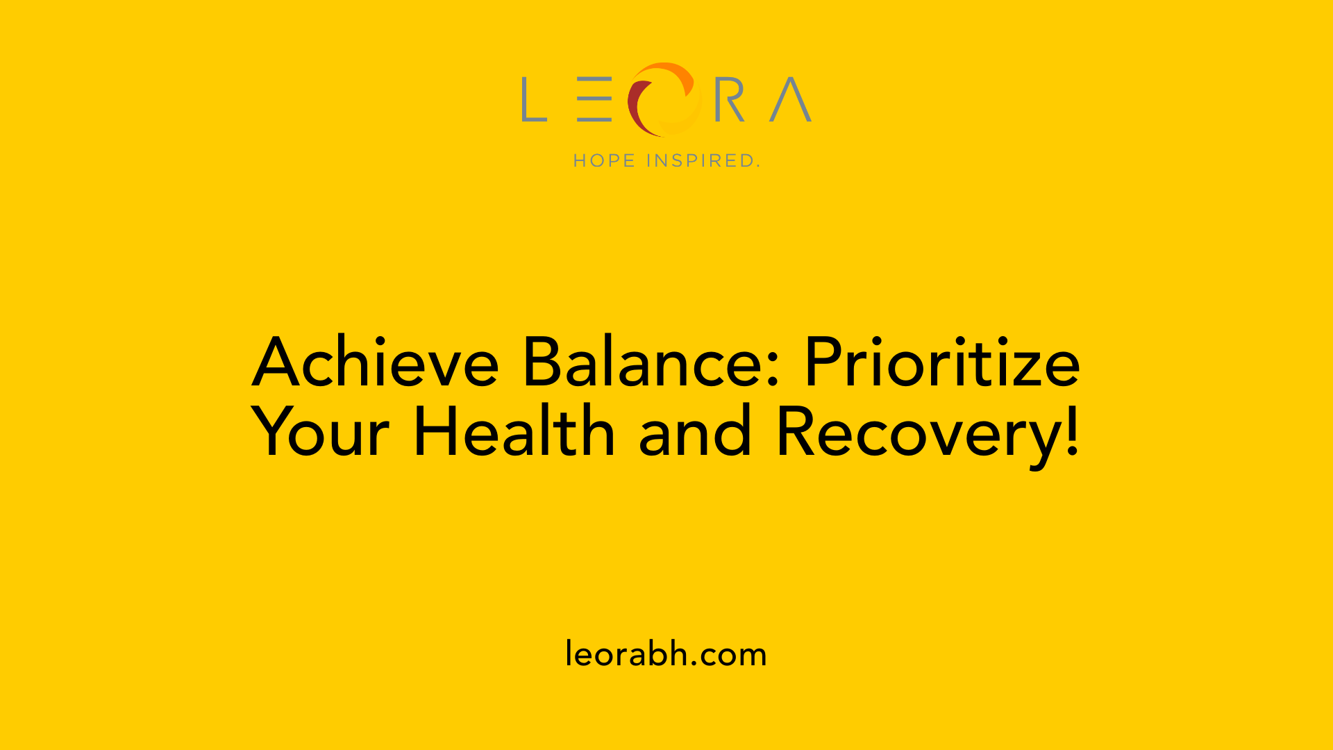 Achieve Balance: Prioritize Your Health and Recovery!