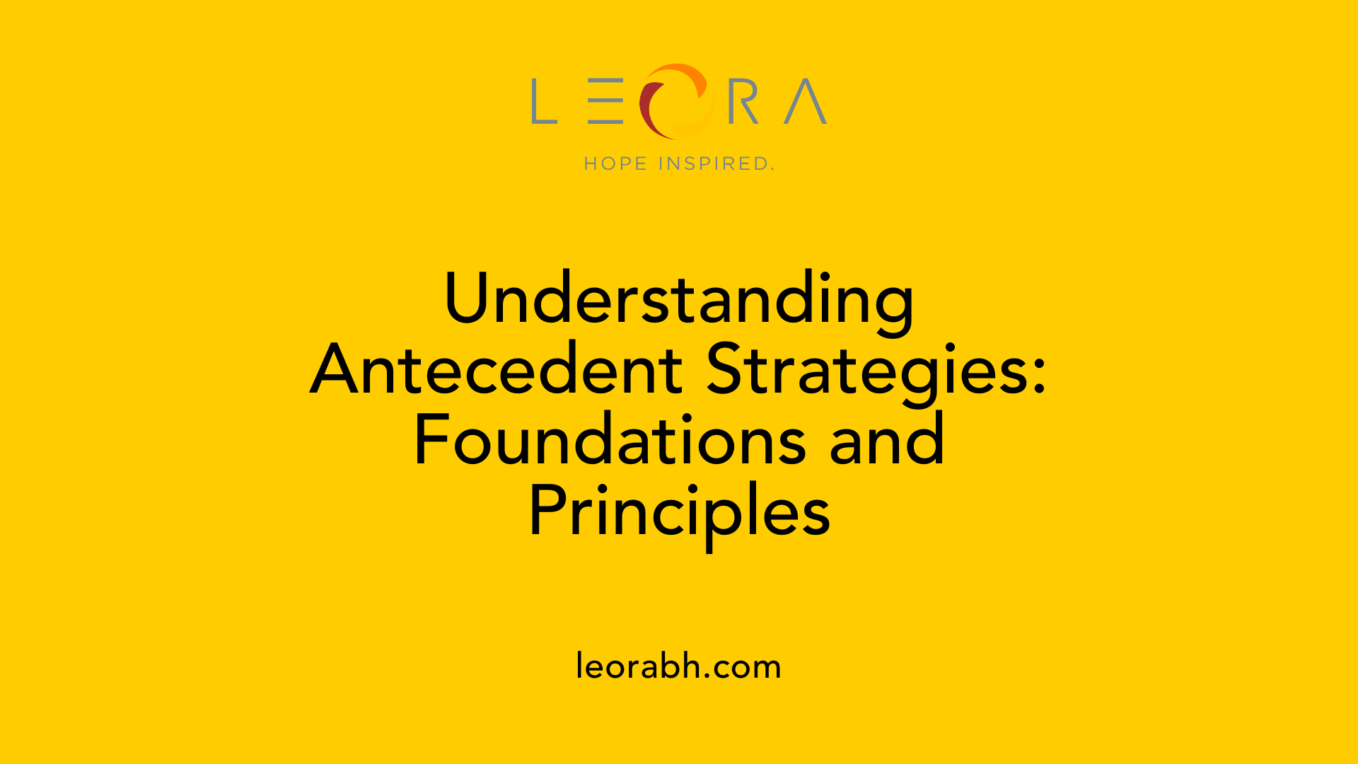 Understanding Antecedent Strategies: Foundations and Principles