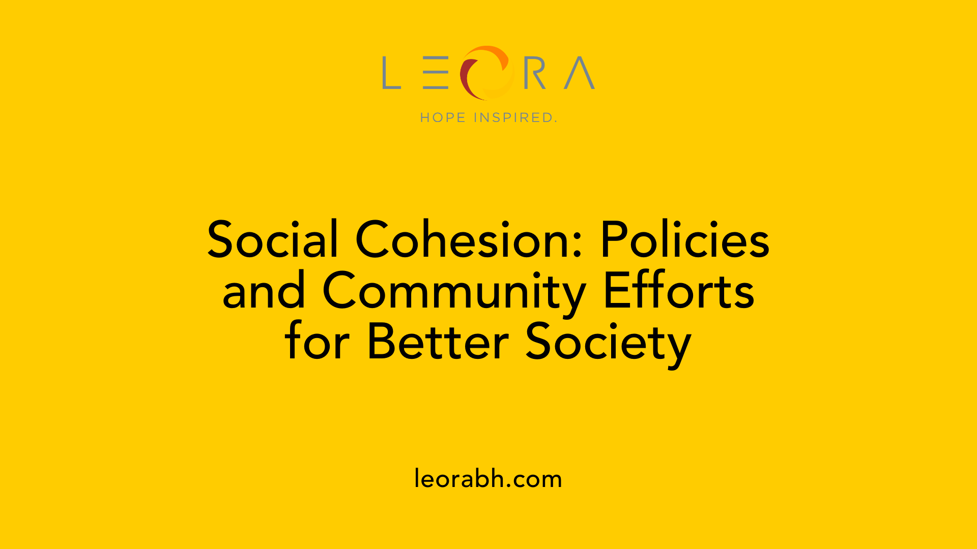 Social Cohesion: Policies and Community Efforts for Better Society