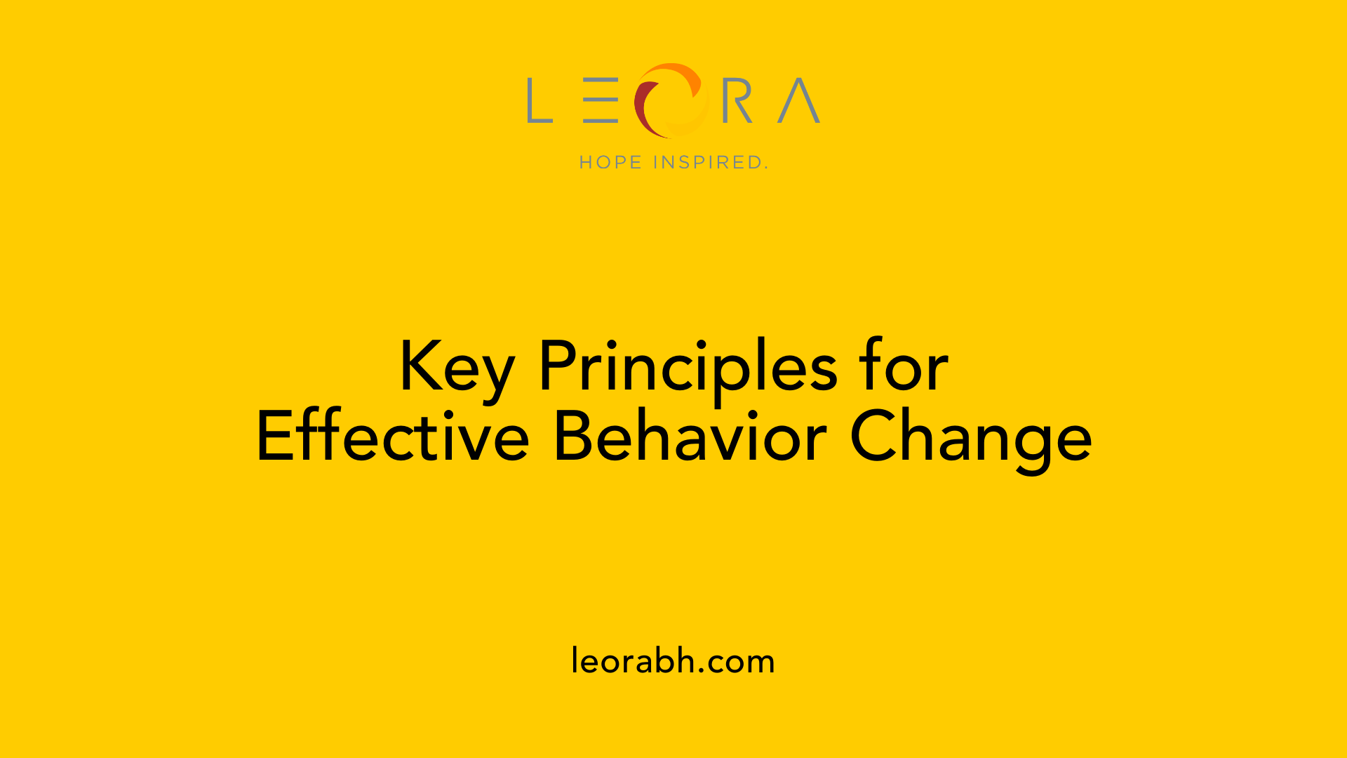 Key Principles for Effective Behavior Change