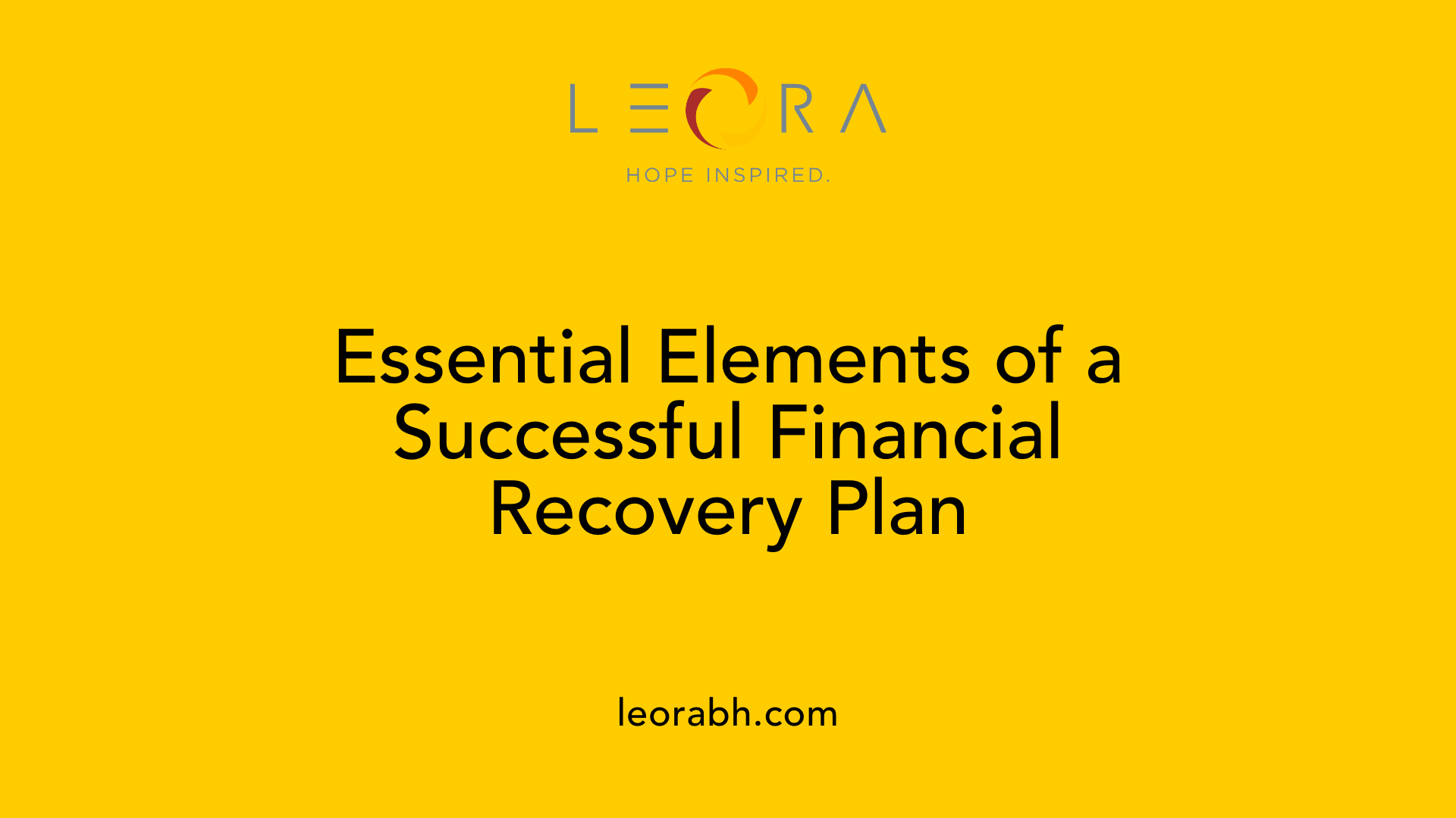 Essential Elements of a Successful Financial Recovery Plan