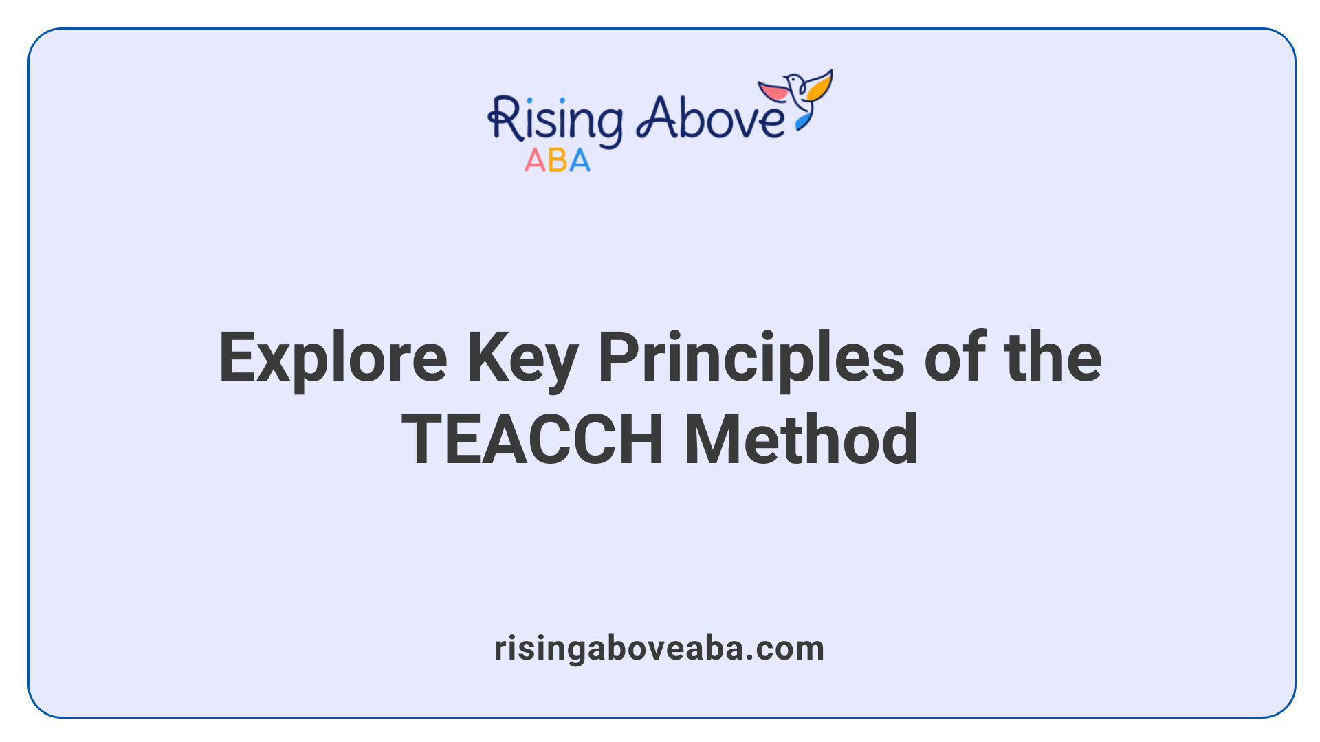 Explore Key Principles of the TEACCH Method