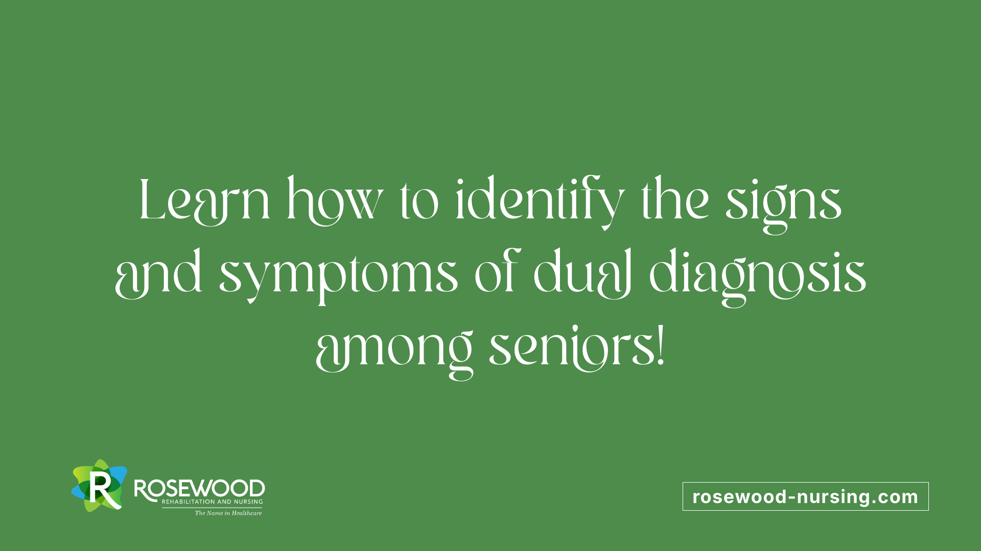 Learn how to identify the signs and symptoms of dual diagnosis among seniors!