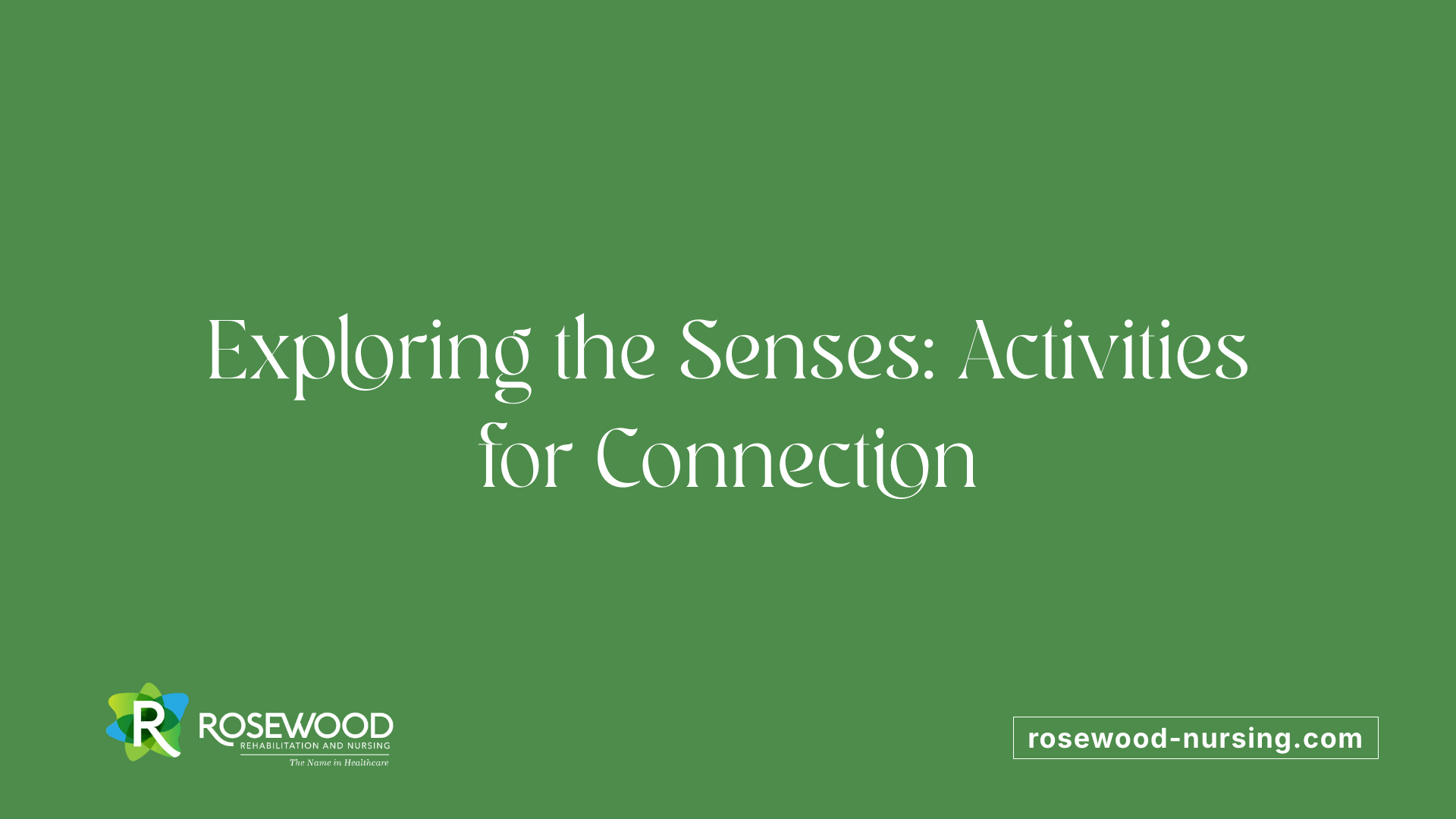 Exploring the Senses: Activities for Connection