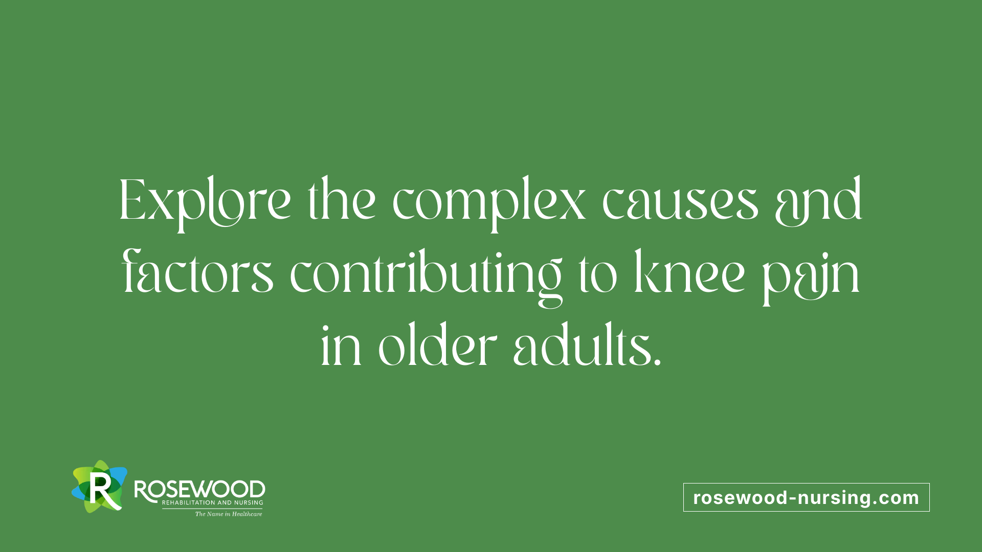 Explore the complex causes and factors contributing to knee pain in older adults.