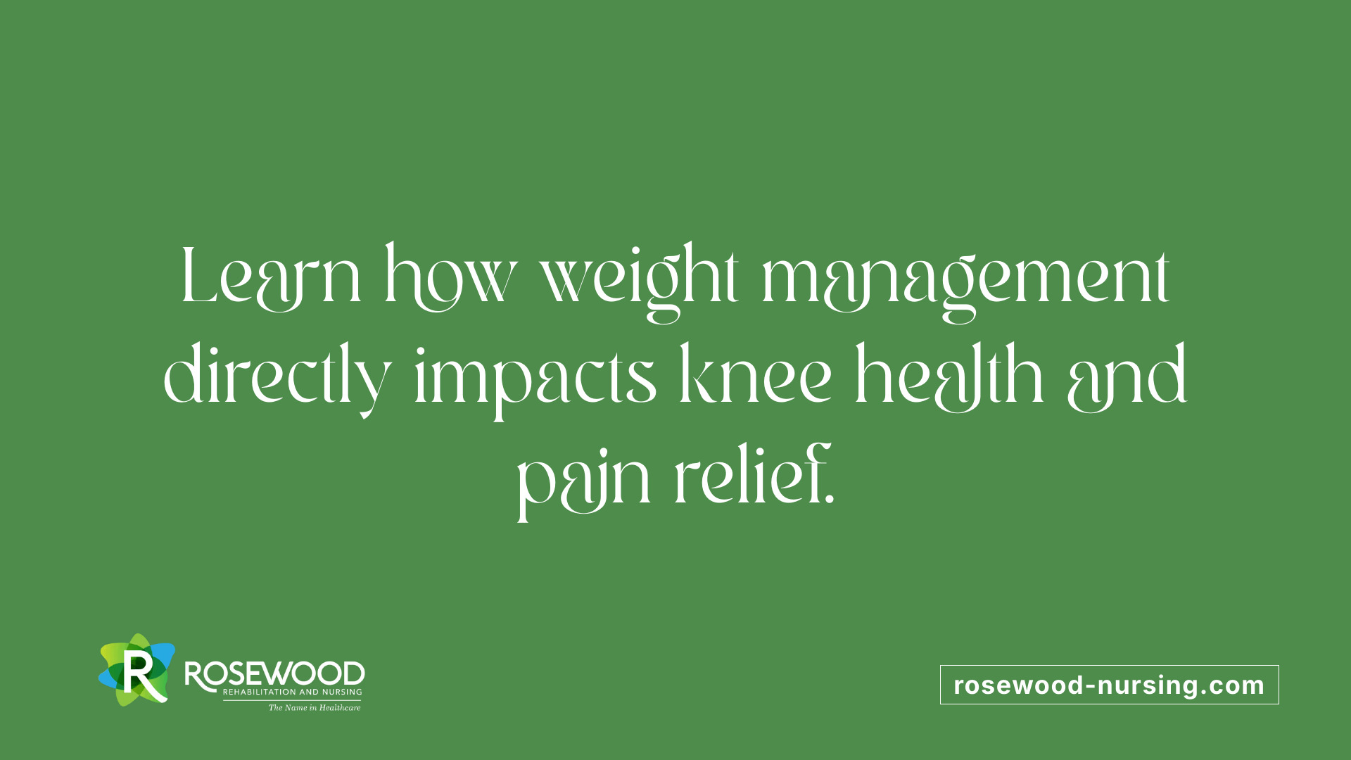 Learn how weight management directly impacts knee health and pain relief.