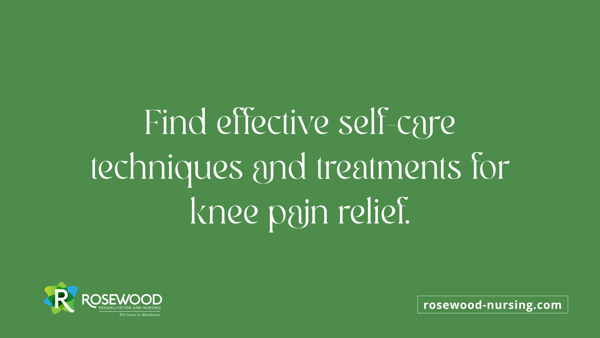 Find effective self-care techniques and treatments for knee pain relief.