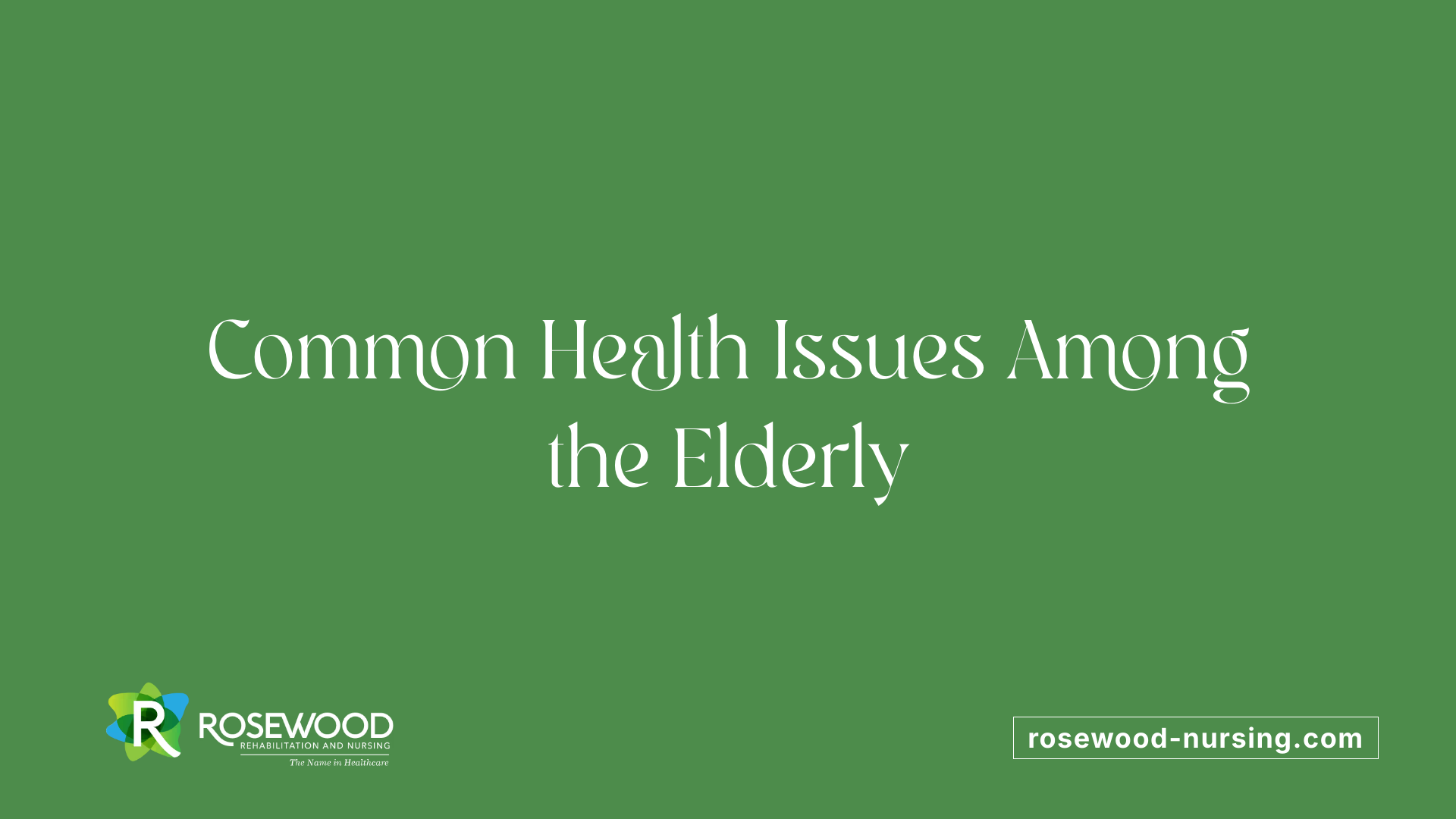 Common Health Issues Among the Elderly