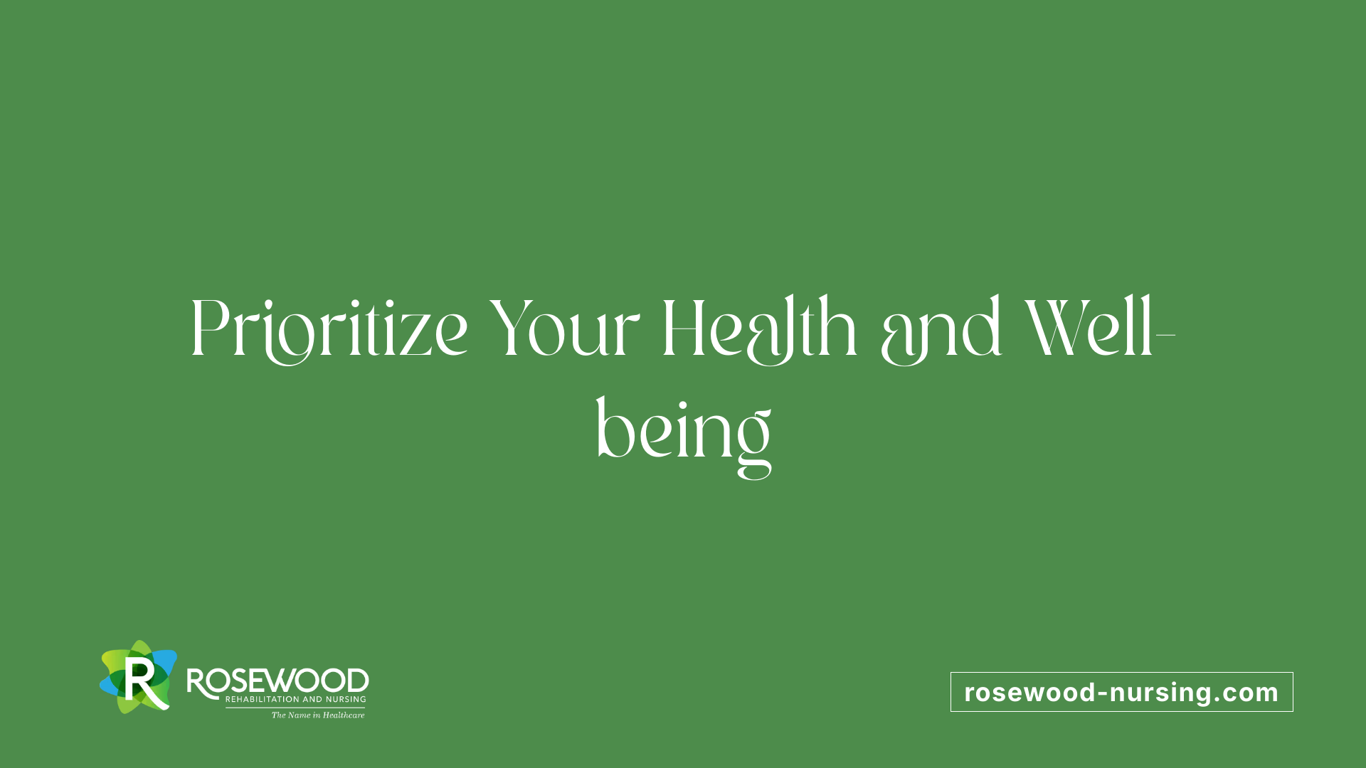 Prioritize Your Health and Well-being