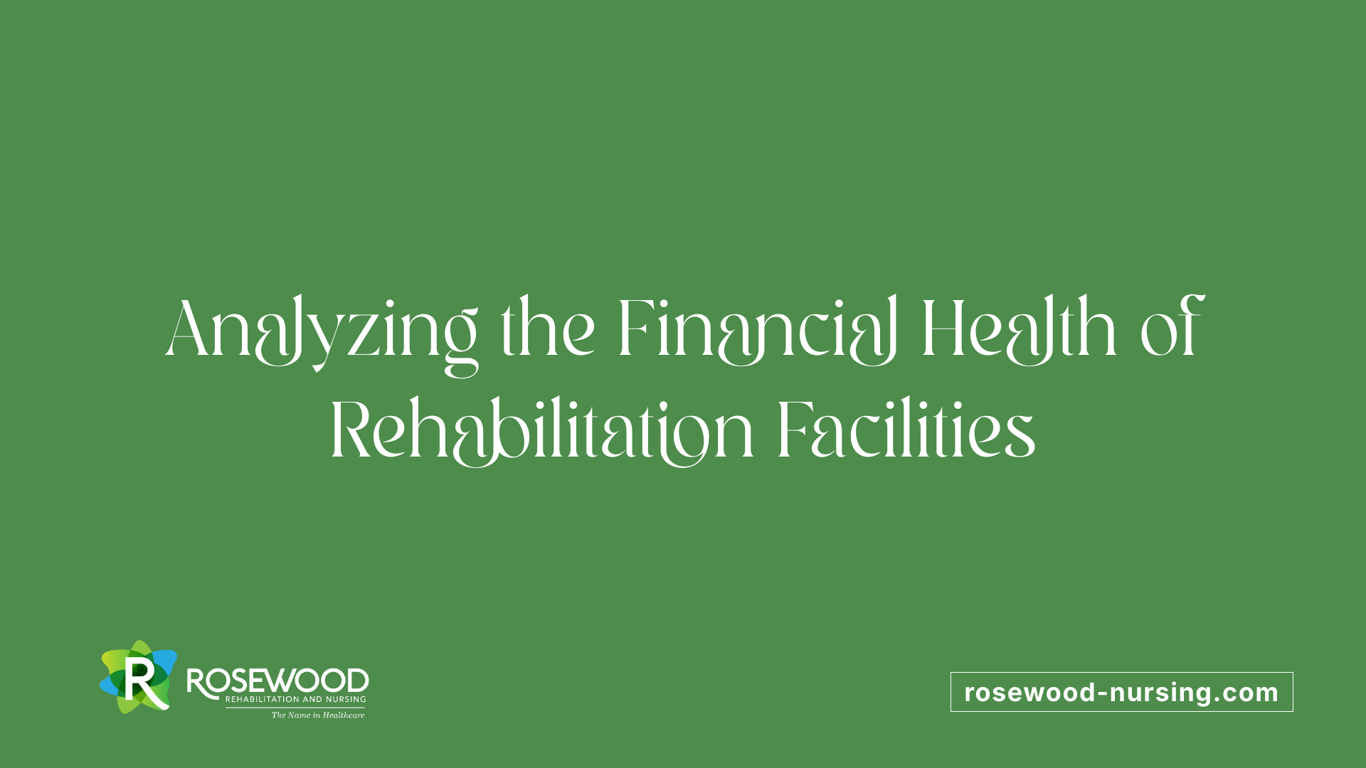 Analyzing the Financial Health of Rehabilitation Facilities