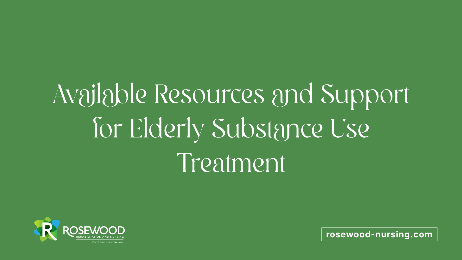 Available Resources and Support for Elderly Substance Use Treatment