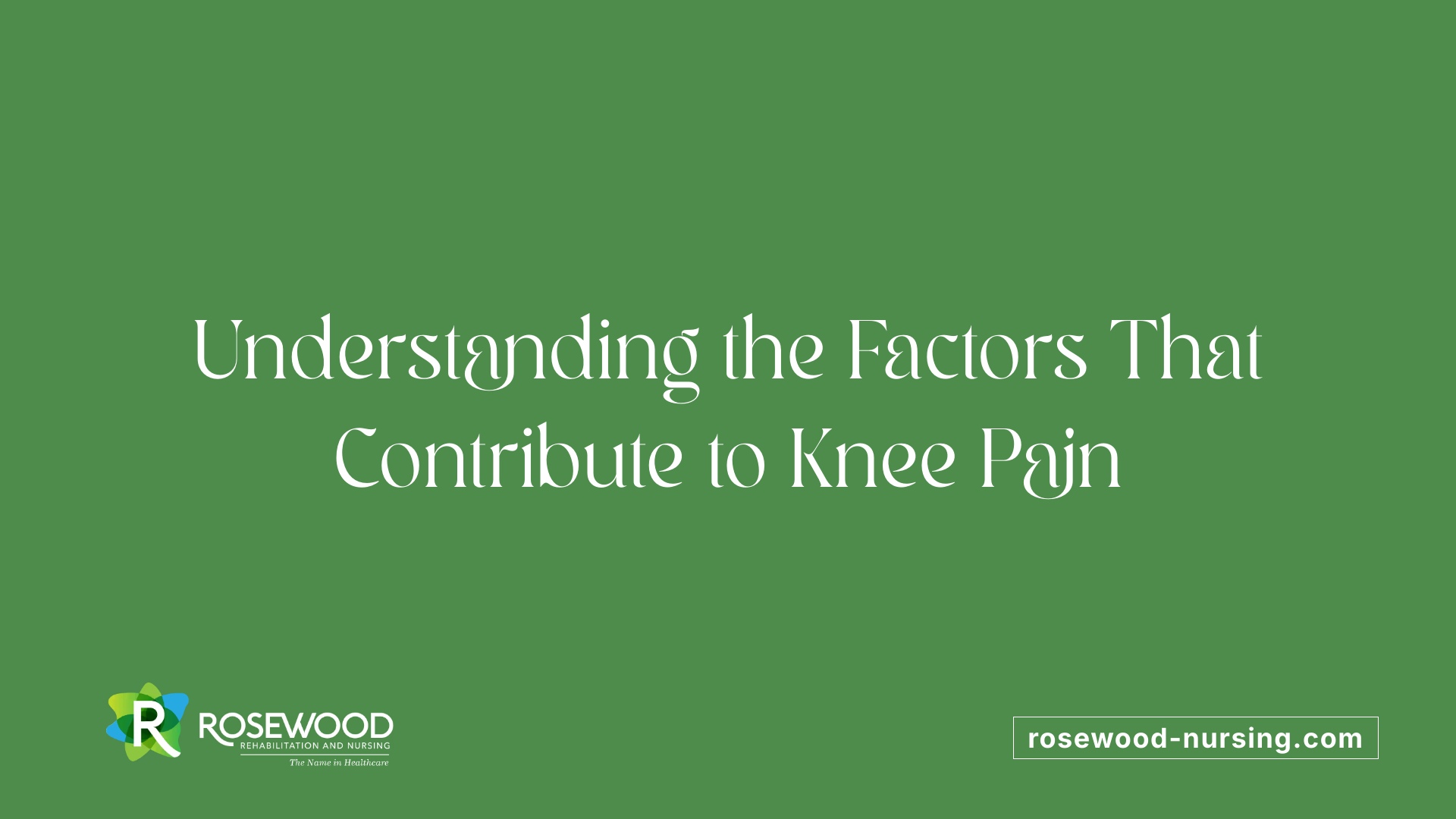 Understanding the Factors That Contribute to Knee Pain