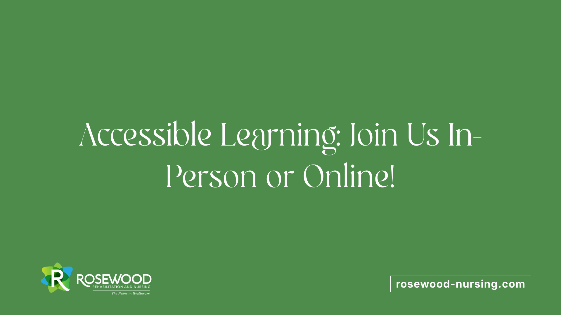 Accessible Learning: Join Us In-Person or Online!