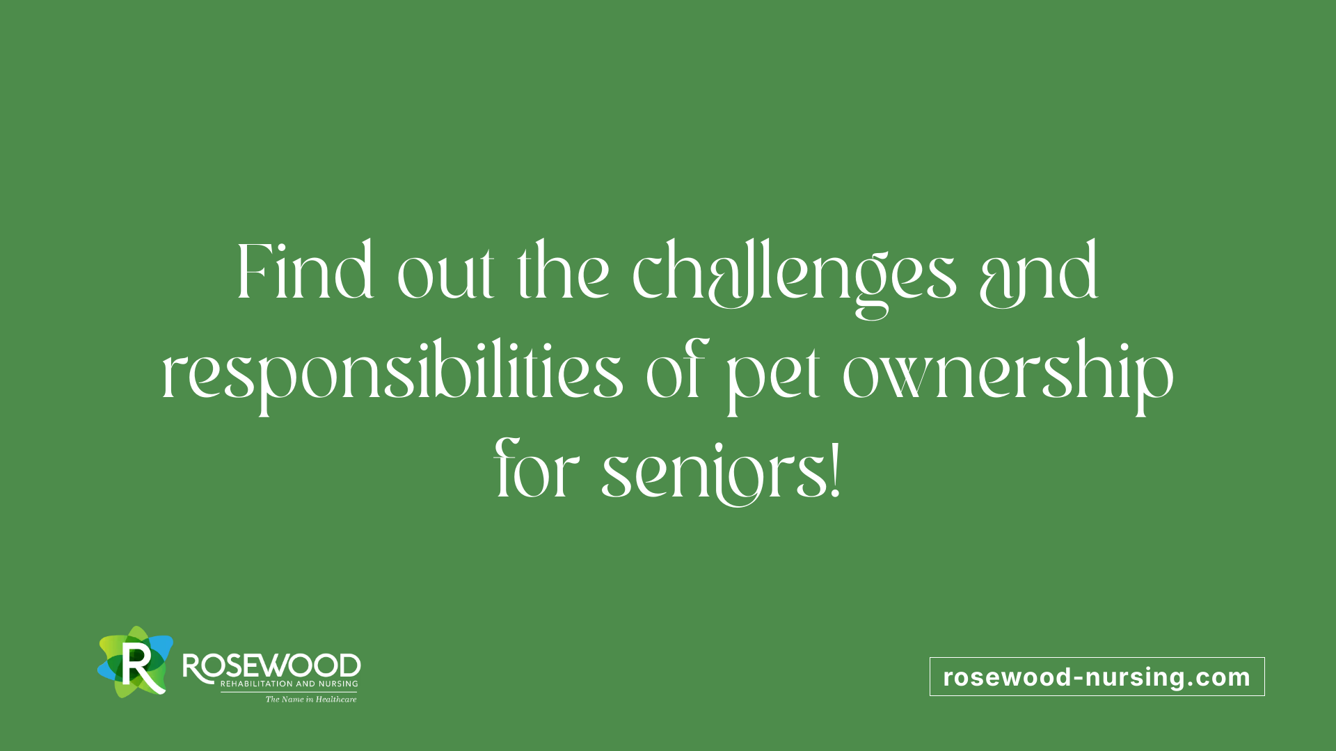 Find out the challenges and responsibilities of pet ownership for seniors!