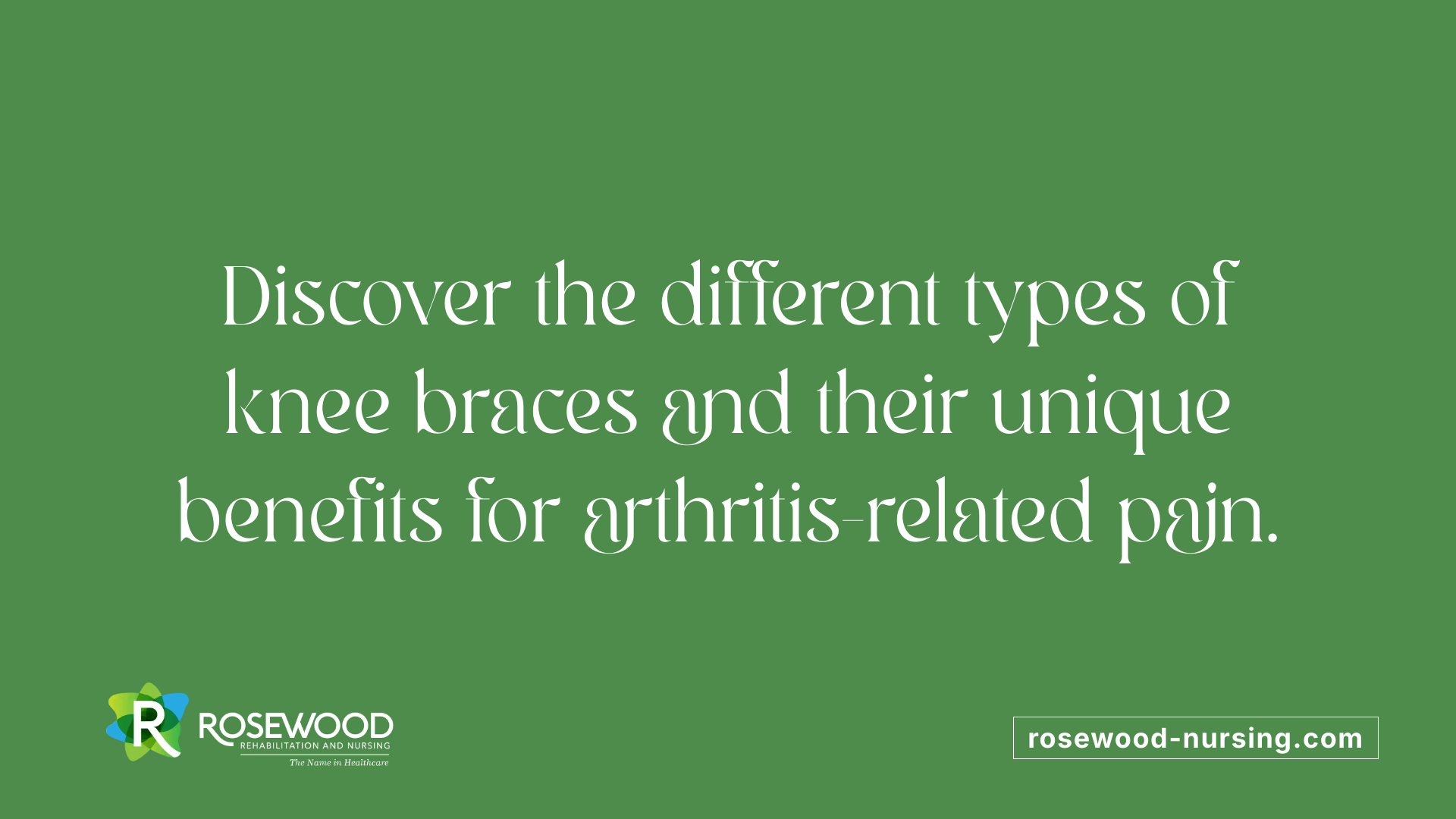 Discover the different types of knee braces and their unique benefits for arthritis-related pain.