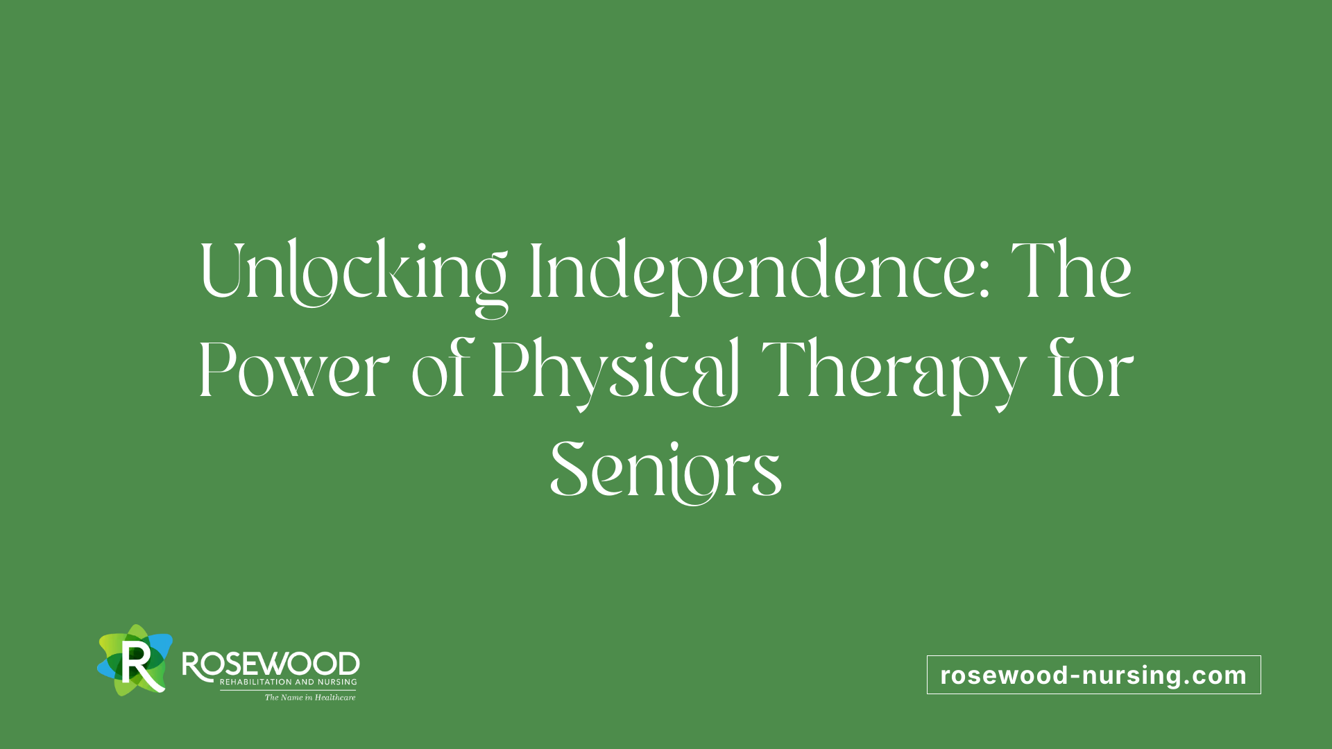 Unlocking Independence: The Power of Physical Therapy for Seniors