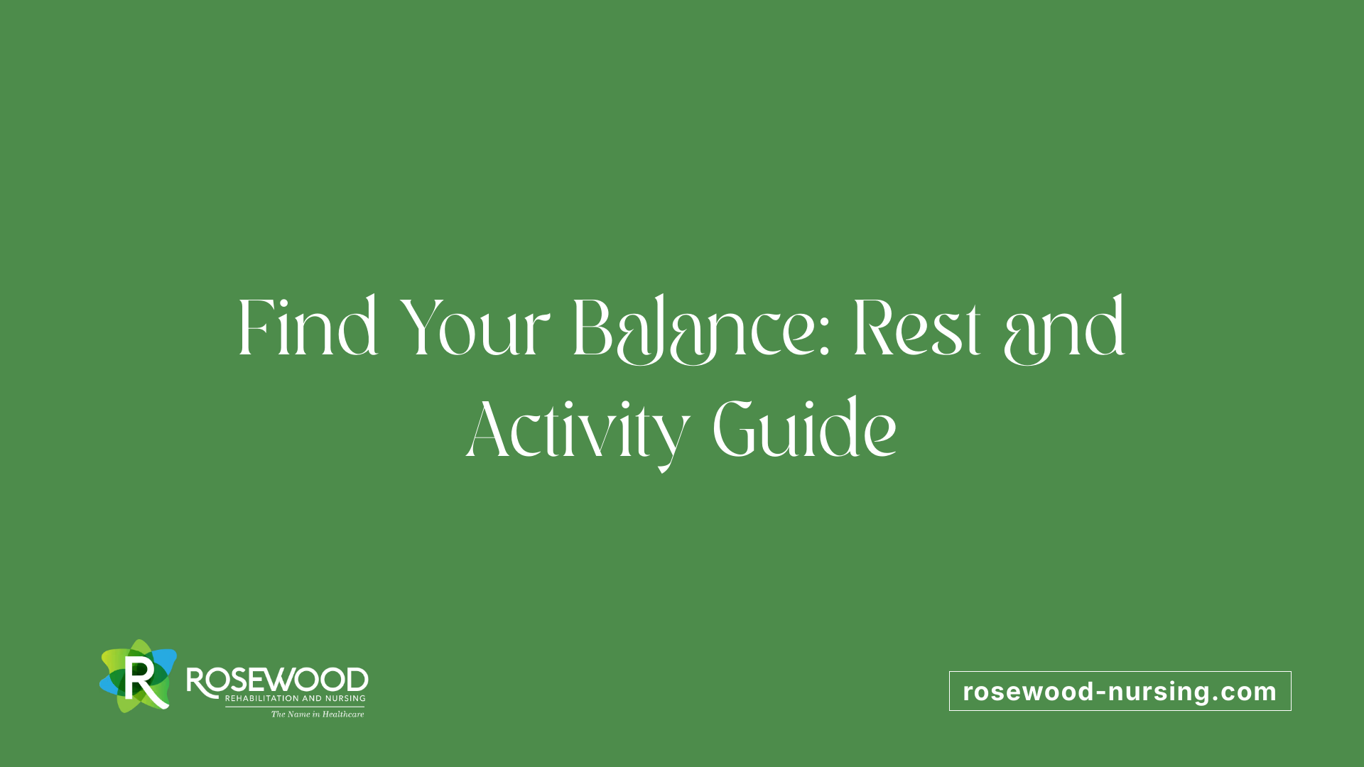 Find Your Balance: Rest and Activity Guide