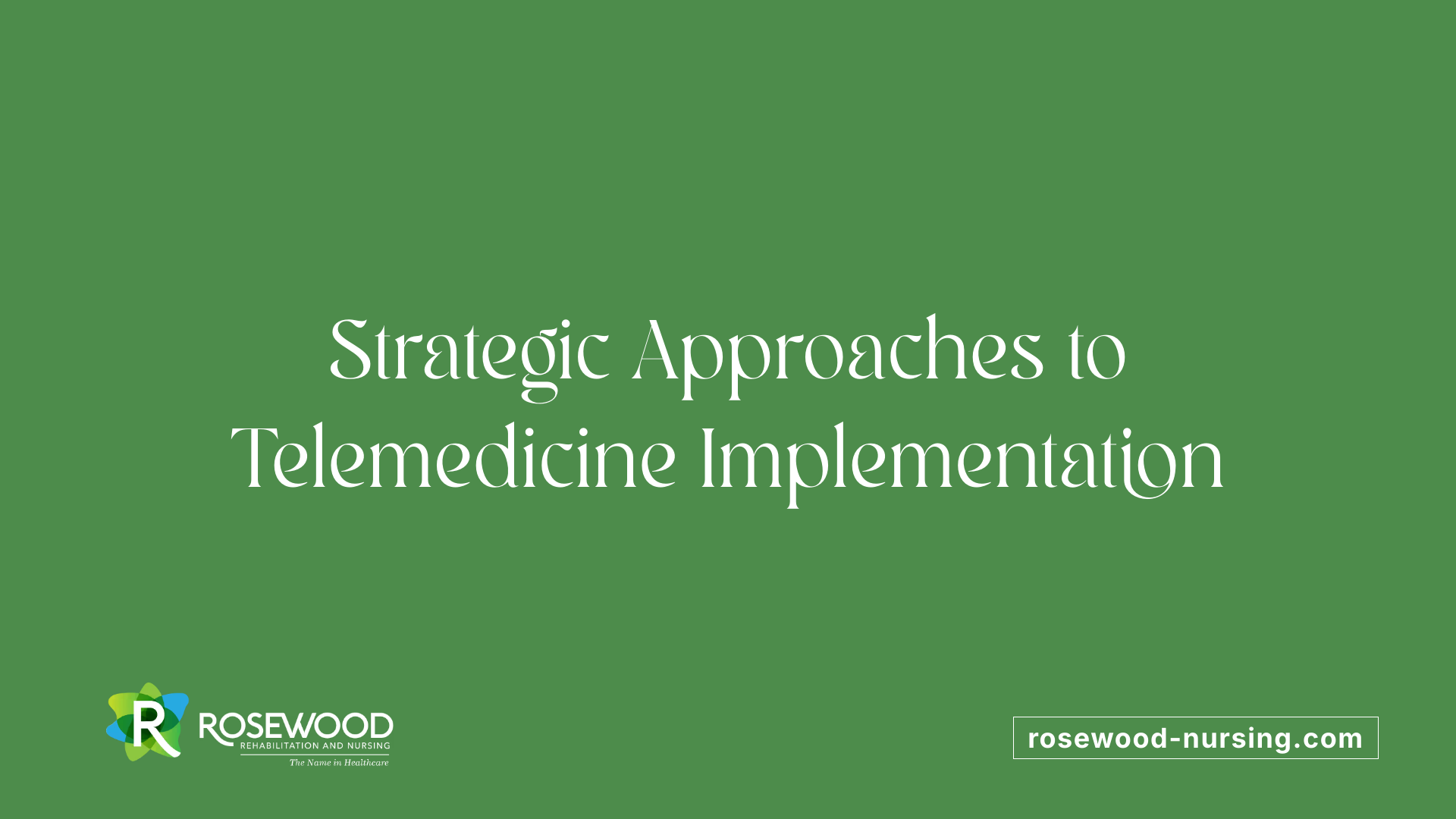 Strategic Approaches to Telemedicine Implementation