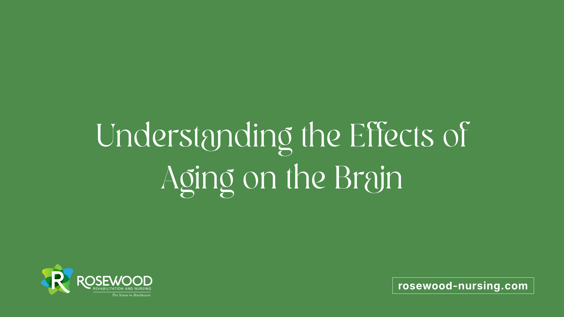 Understanding the Effects of Aging on the Brain
