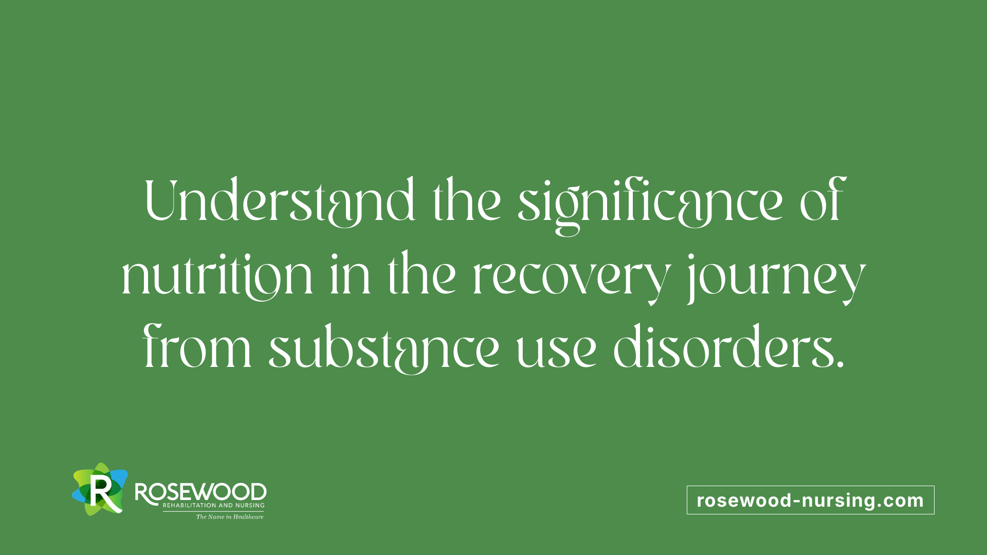 Understand the significance of nutrition in the recovery journey from substance use disorders.