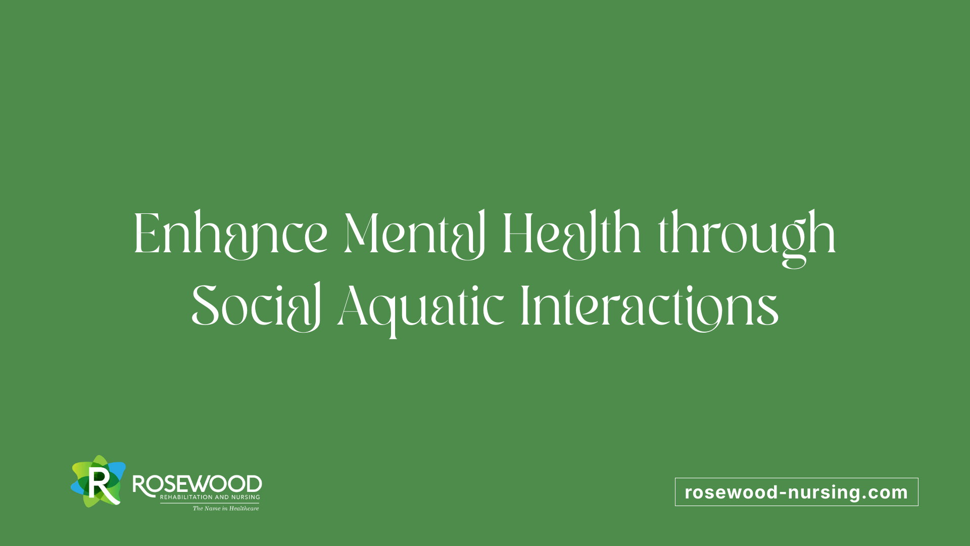 Enhance Mental Health through Social Aquatic Interactions