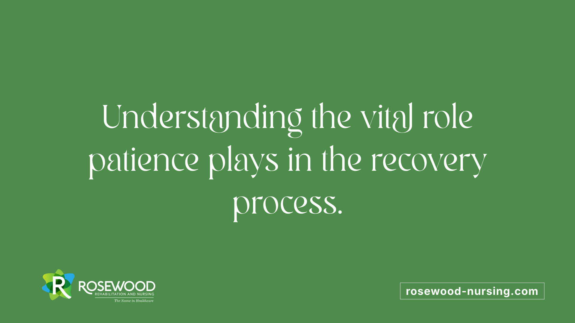 Understanding the vital role patience plays in the recovery process.