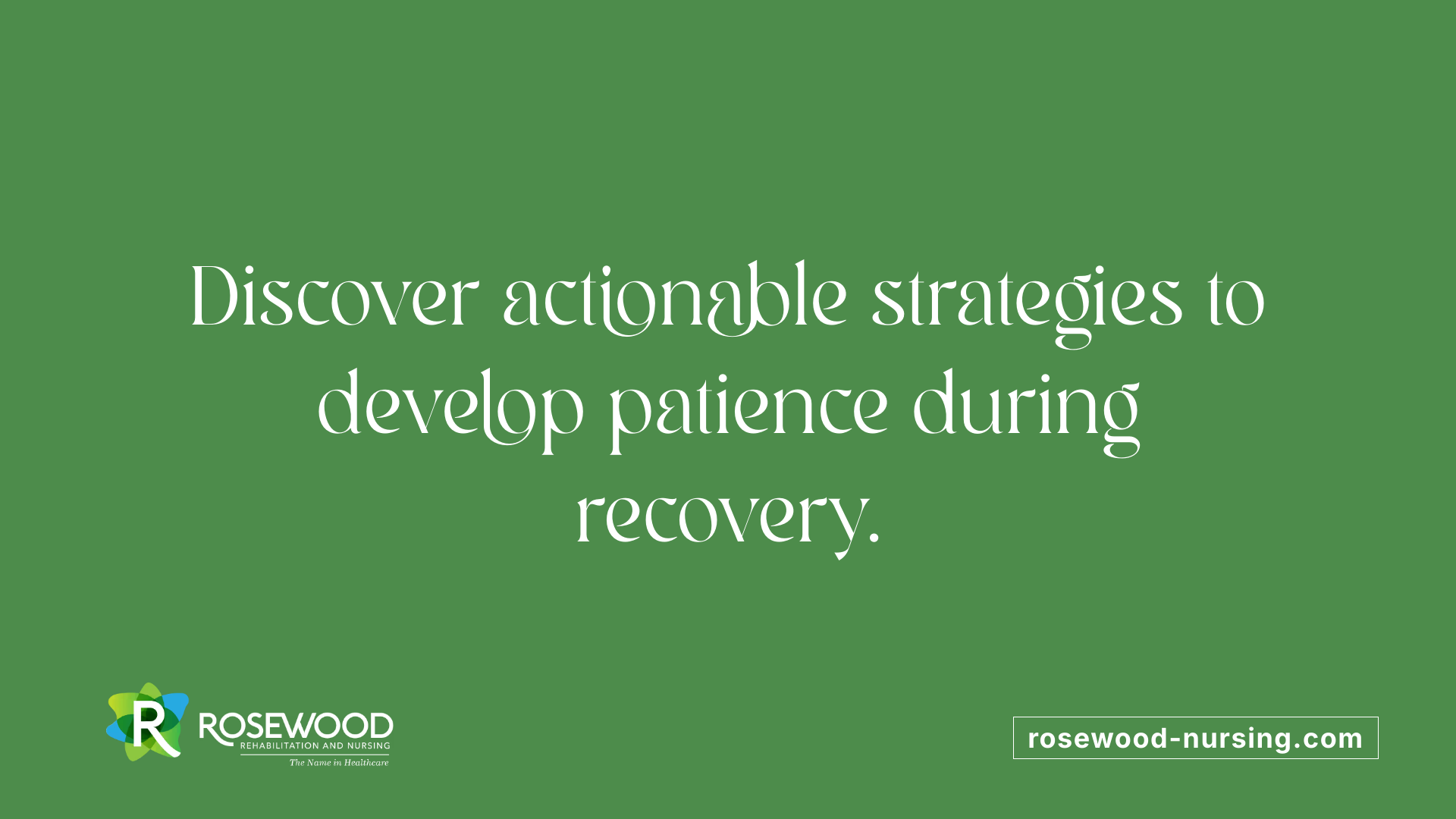 Discover actionable strategies to develop patience during recovery.
