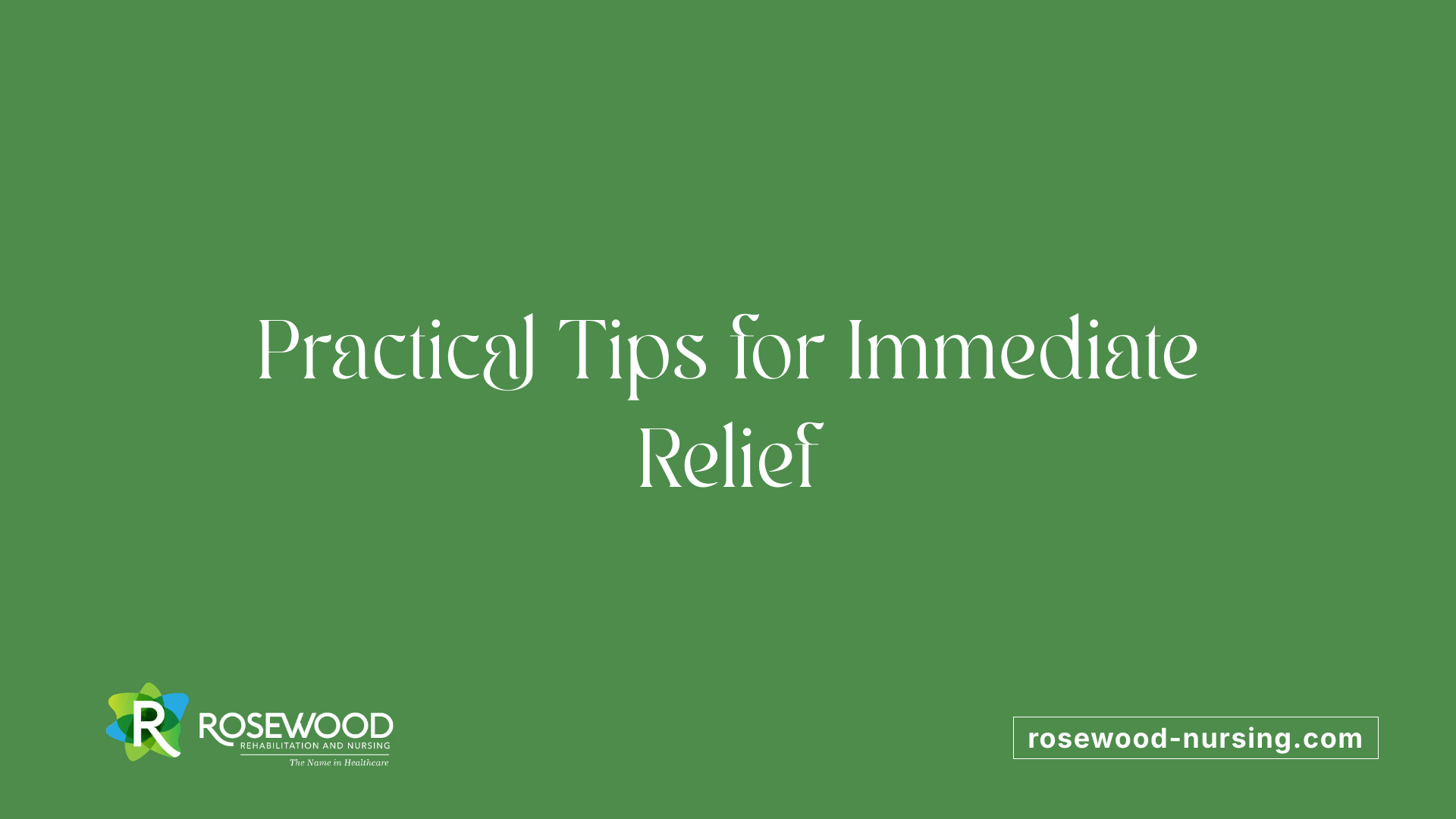 Practical Tips for Immediate Relief