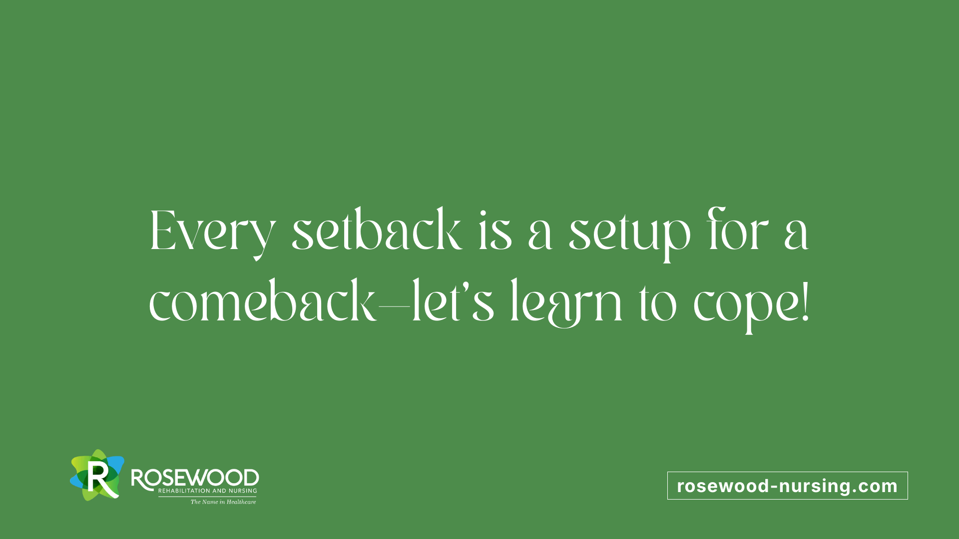 Every setback is a setup for a comeback—let's learn to cope!