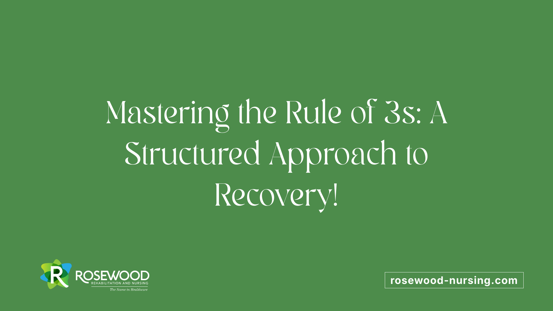 Mastering the Rule of 3s: A Structured Approach to Recovery!