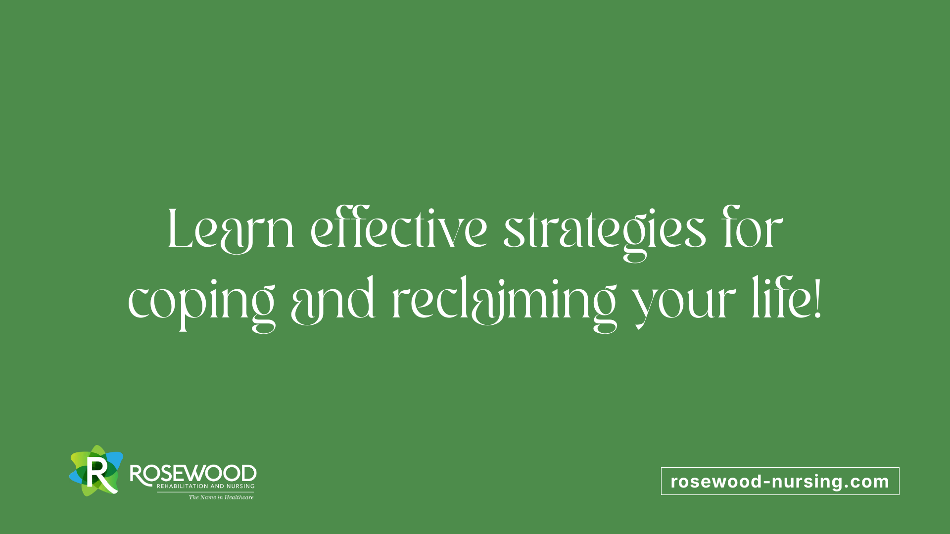 Learn effective strategies for coping and reclaiming your life!
