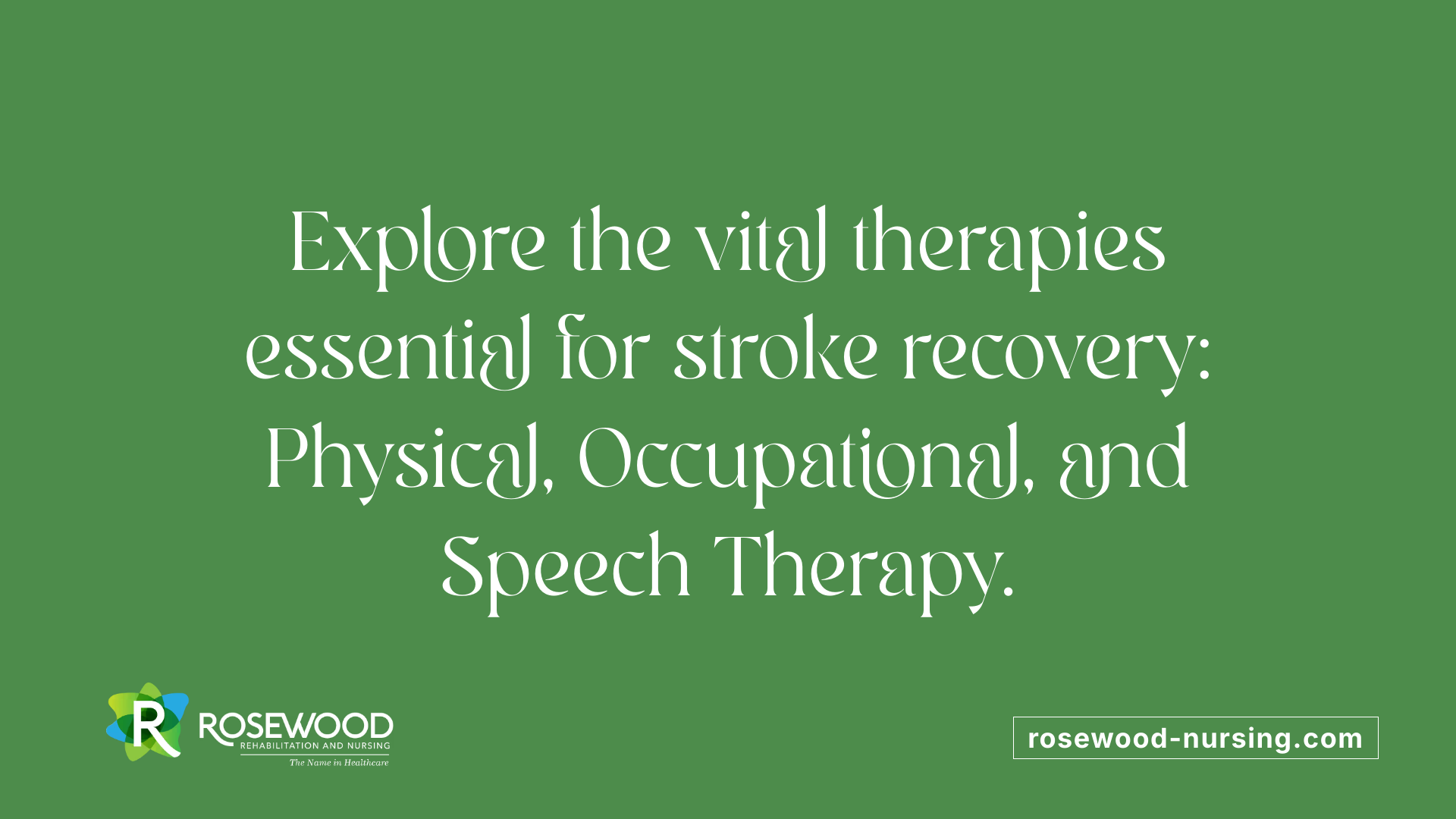 Explore the vital therapies essential for stroke recovery: Physical, Occupational, and Speech Therapy.