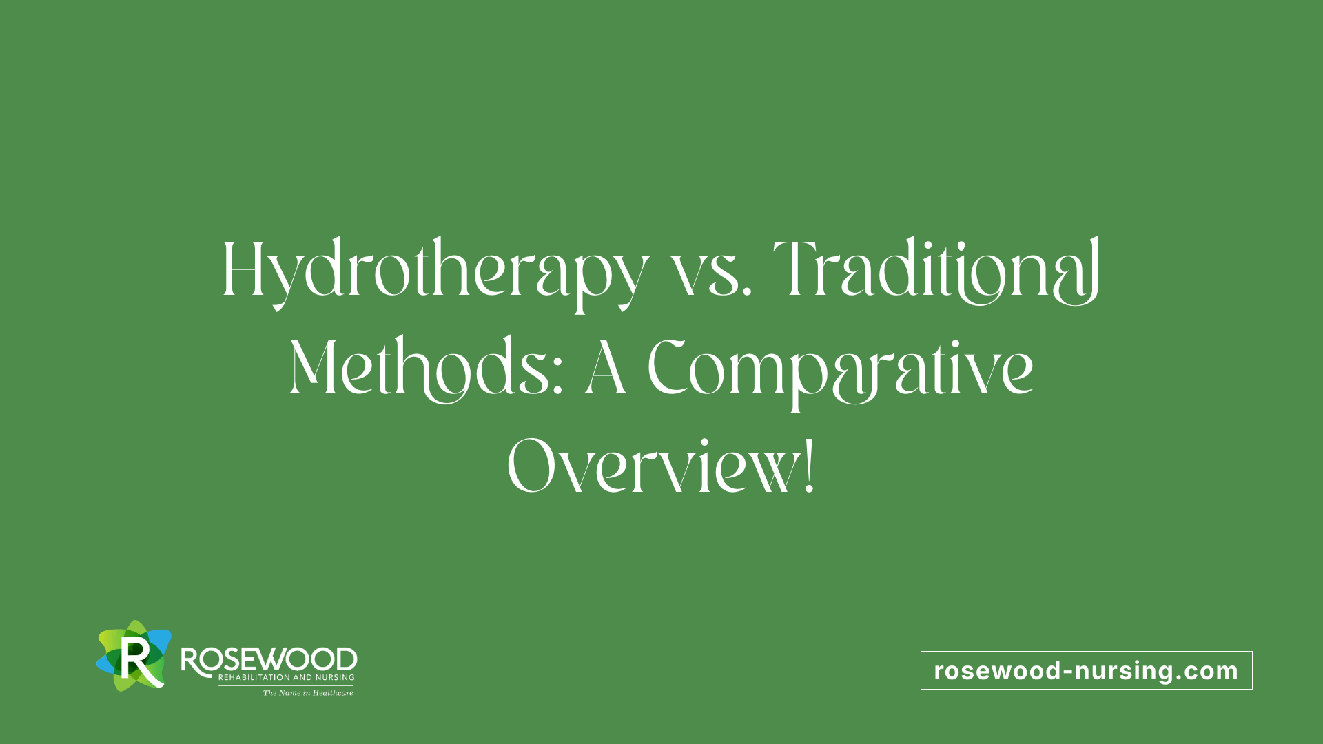 Hydrotherapy vs. Traditional Methods: A Comparative Overview!