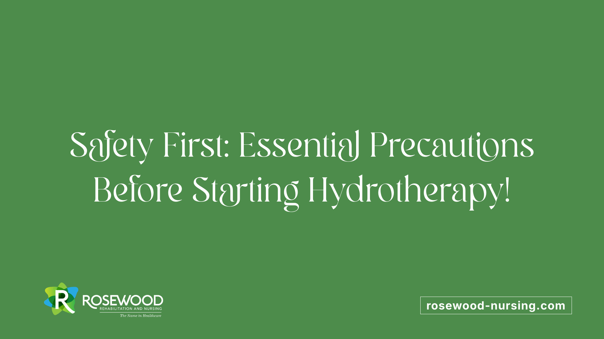 Safety First: Essential Precautions Before Starting Hydrotherapy!