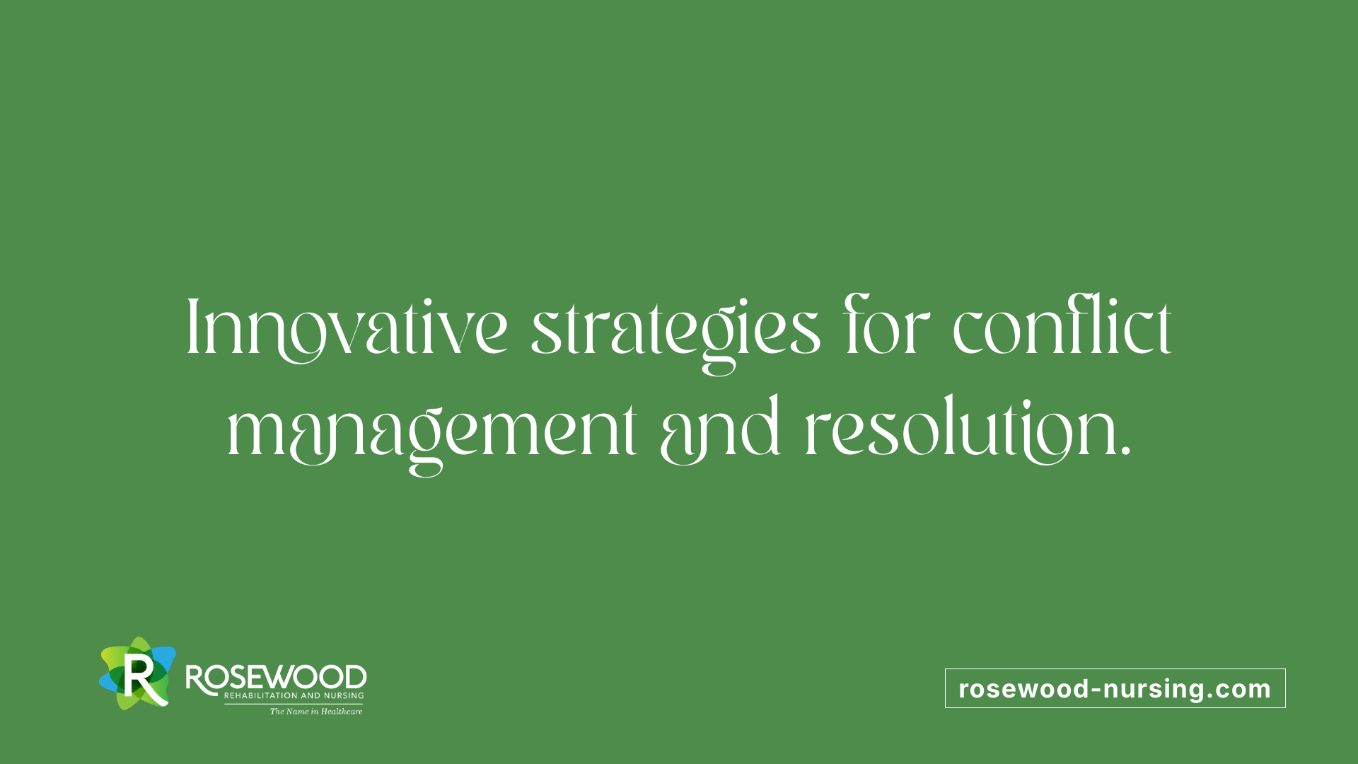 Innovative strategies for conflict management and resolution.
