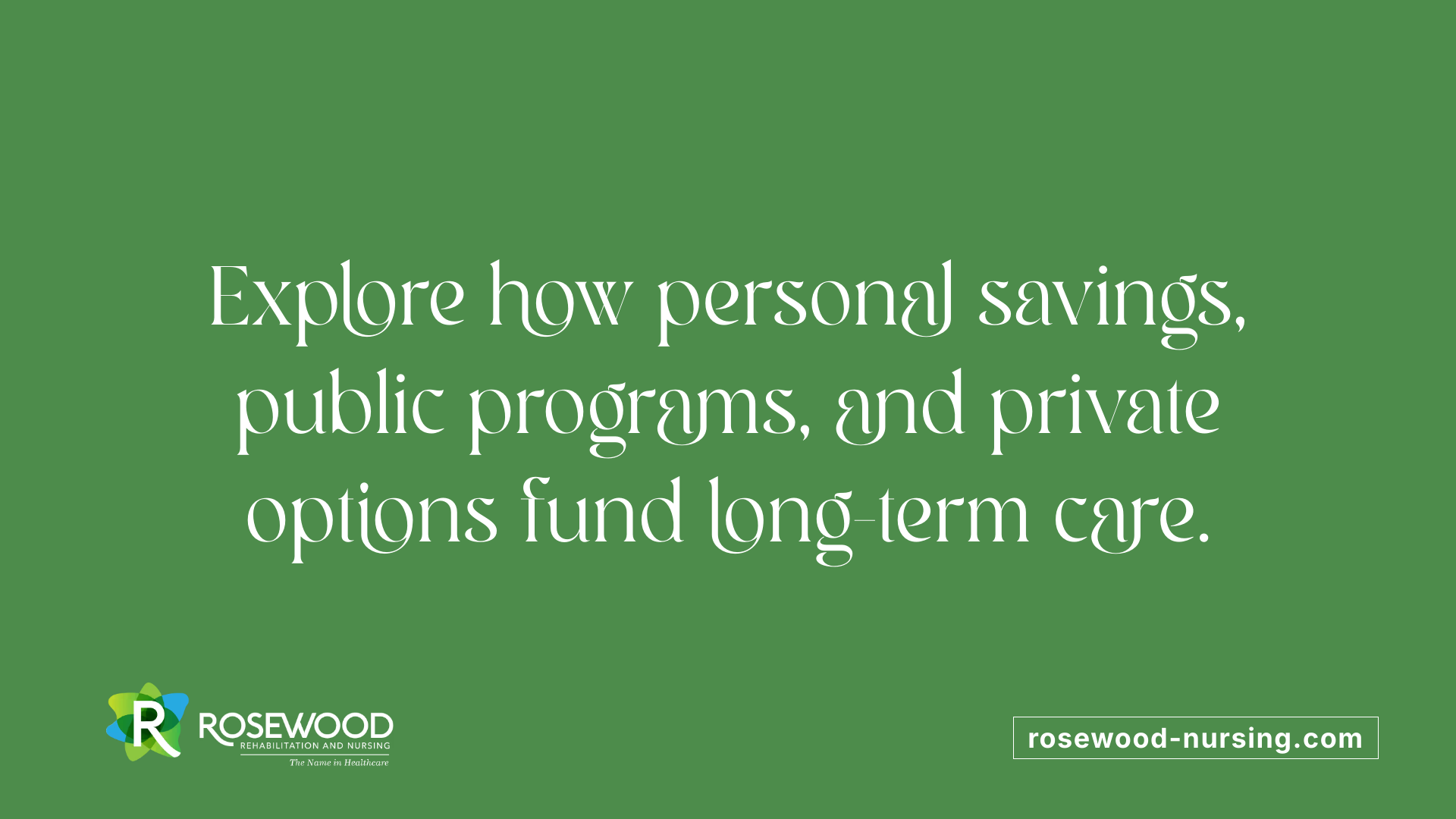 Explore how personal savings, public programs, and private options fund long-term care.