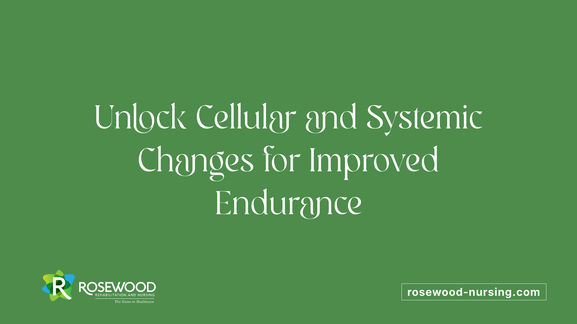 Unlock Cellular and Systemic Changes for Improved Endurance