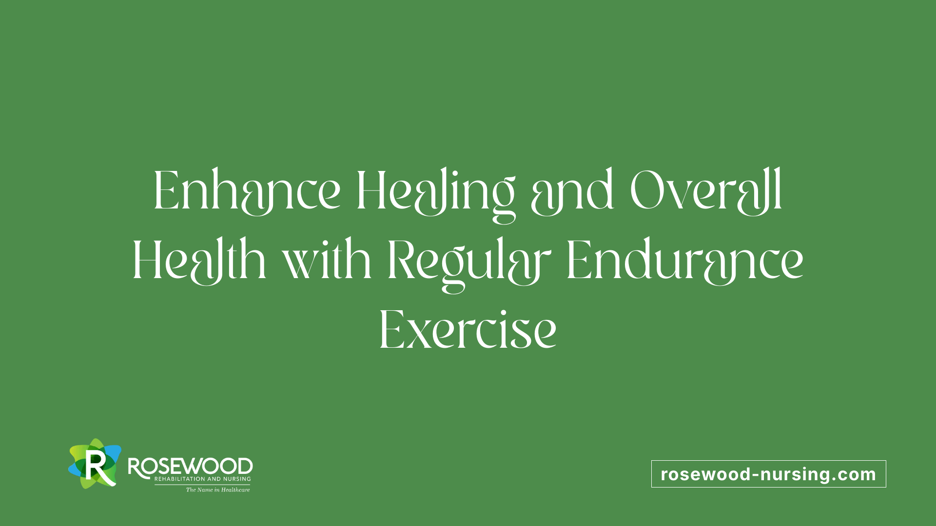 Enhance Healing and Overall Health with Regular Endurance Exercise