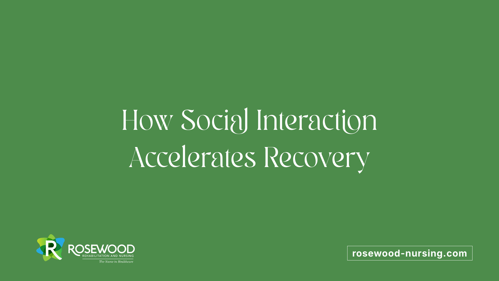How Social Interaction Accelerates Recovery