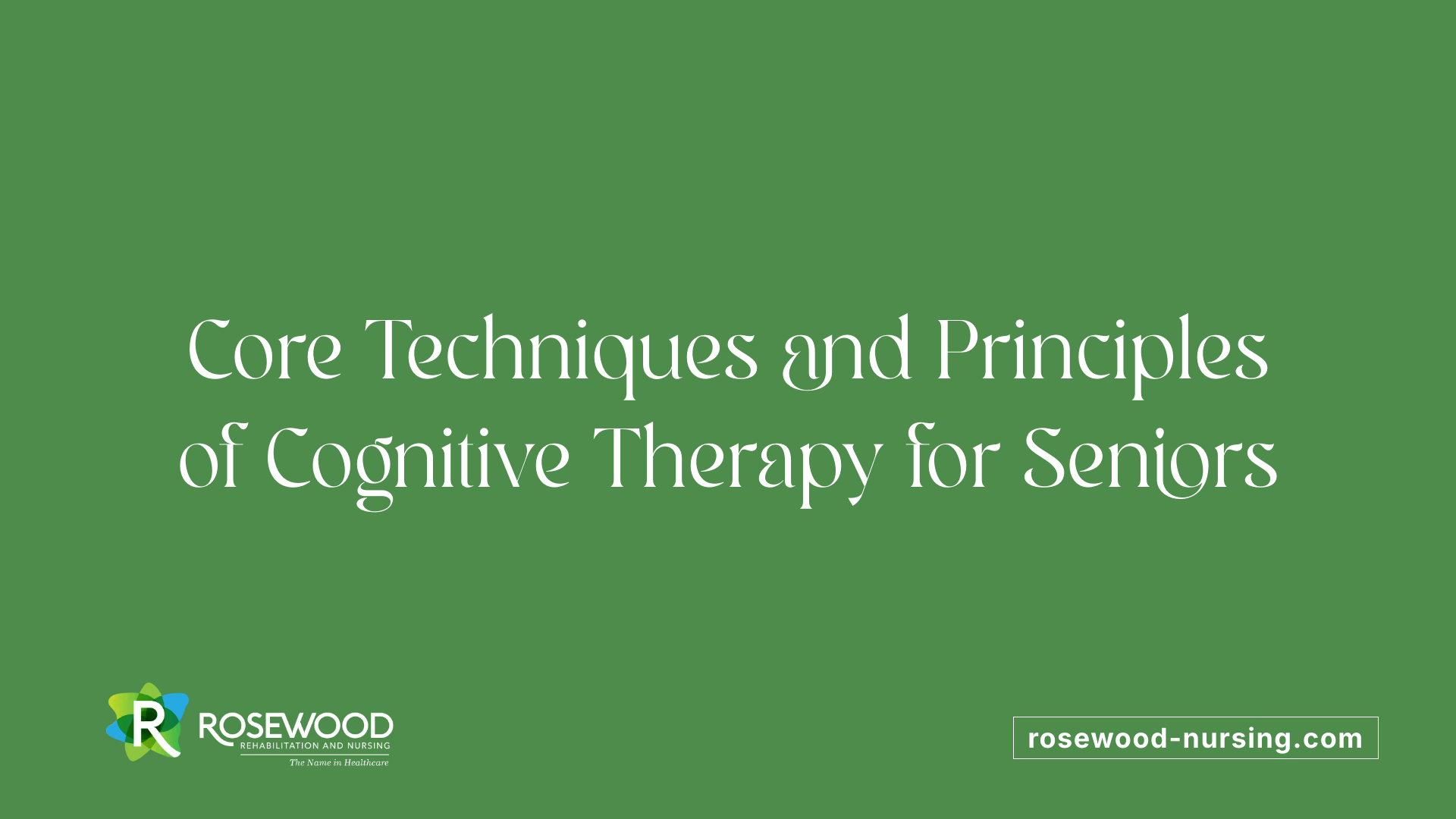 Core Techniques and Principles of Cognitive Therapy for Seniors